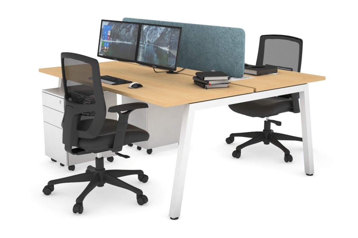 Quadro 2 Person Office Workstation Desk [1400L x 700W] - Perfect for Shared Workspaces & Collaborative Office Environments