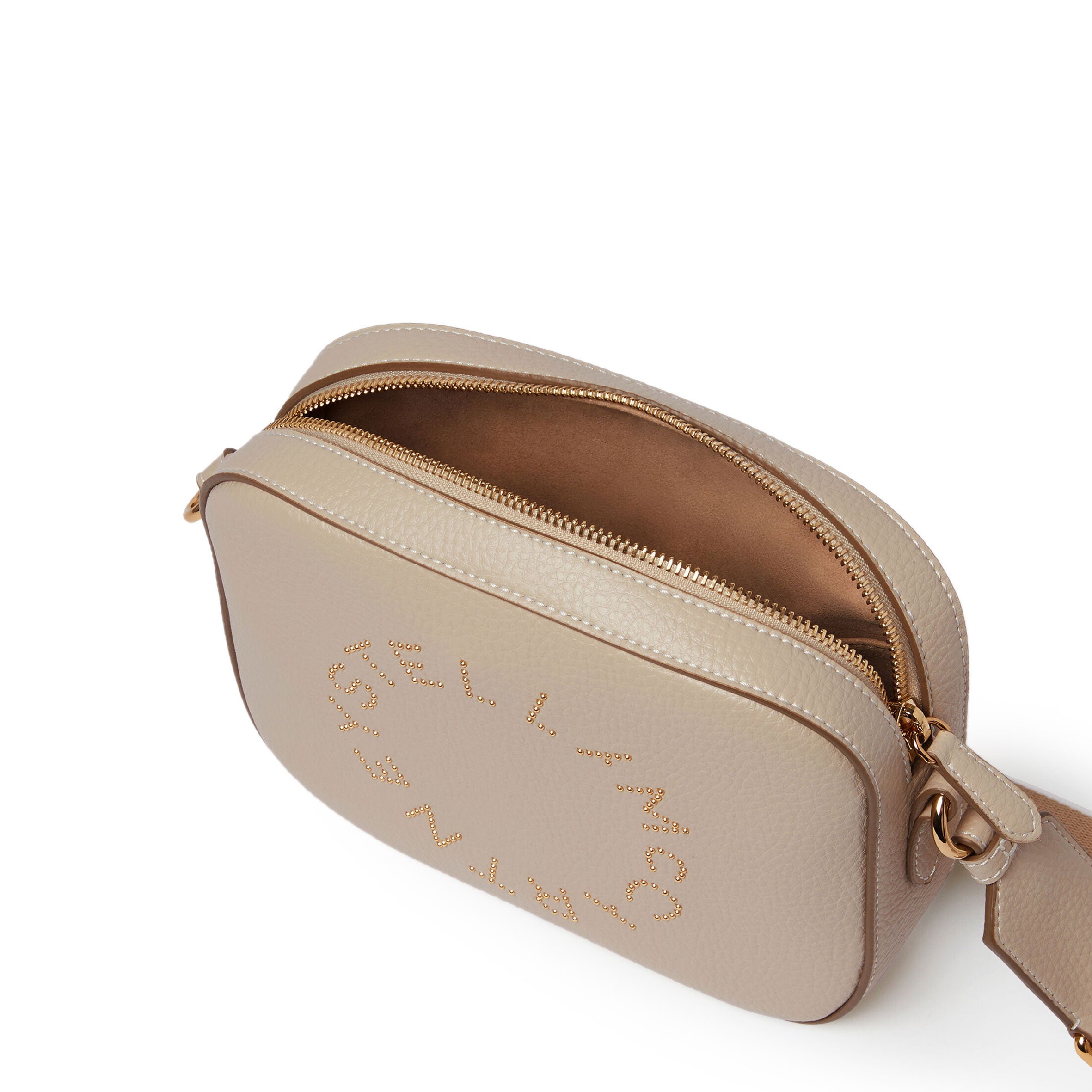 Stella Logo Camera Bag with Grain Studs - Cream Crossbody Purse for Women | Perfect for Travel, Photography & Everyday Use