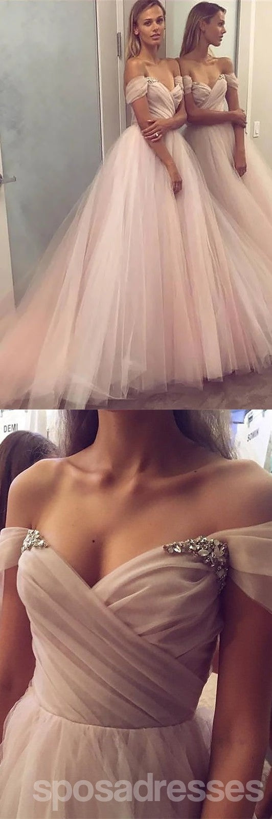 Elegant Pink A-Line Off Shoulder Maxi Long Party Prom Evening Dress - Perfect for Formal Events, Weddings & Special Occasions