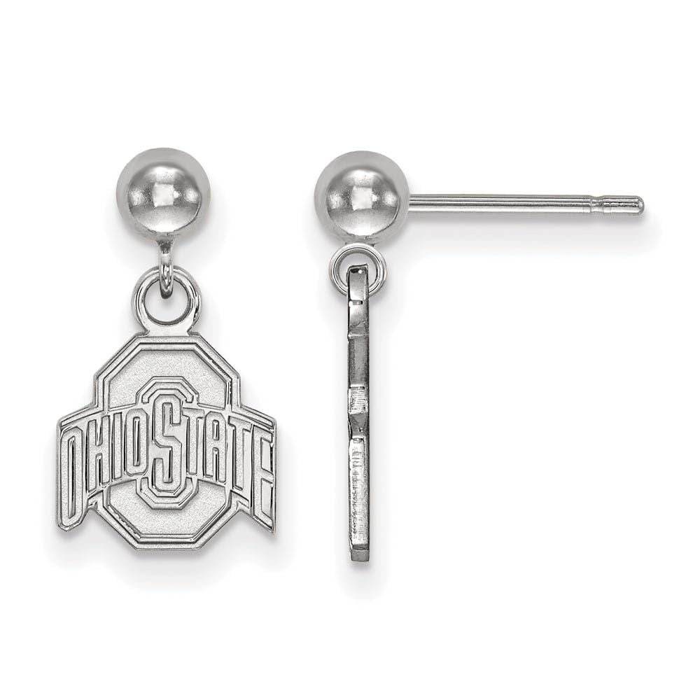 Ohio State University Sterling Silver Dangle Earrings with Ball - Perfect for Game Day, Graduation & Buckeye Fan Gifts