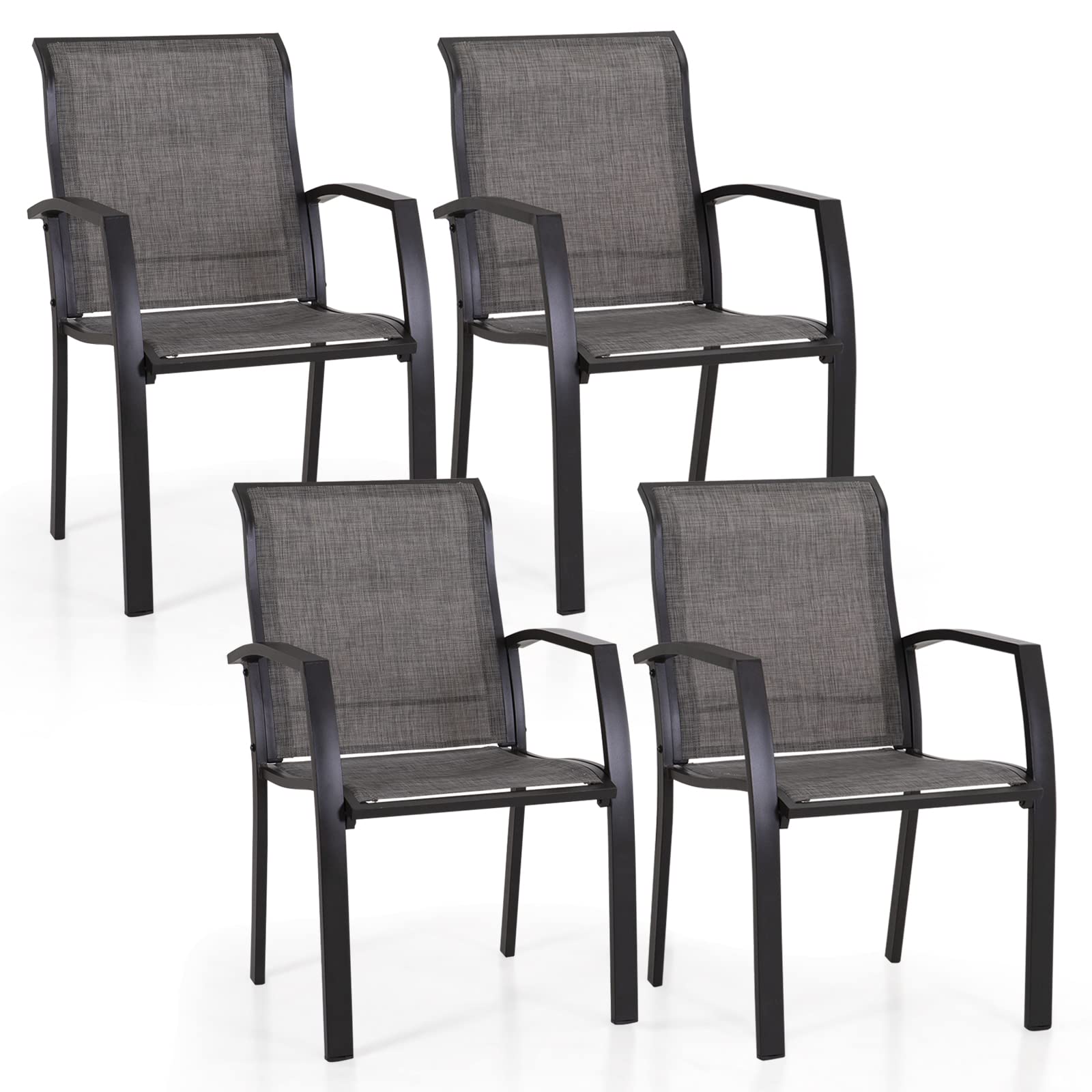 Sophia & William 4-Piece Aluminum Patio Dining Chairs Set - Lightweight Outdoor Chairs for Garden, Backyard, Poolside - All-Weather Resistant Furniture for Patio, Lawn & Outdoor Entertaining