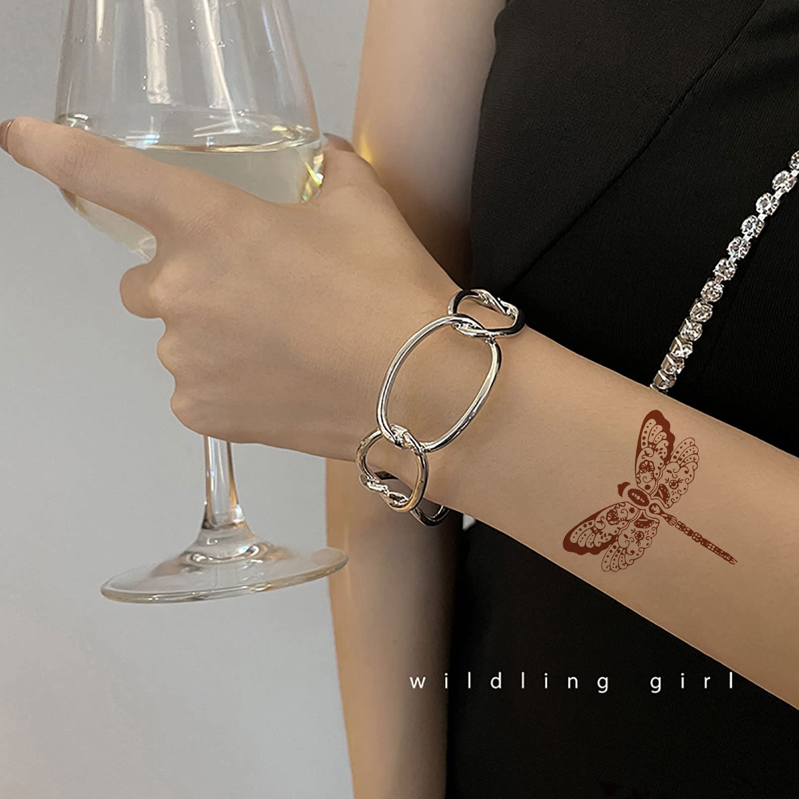 Waterproof Brown Henna Temporary Tattoo Stickers for Women - Long Lasting Fake Body Art - Perfect for Parties, Festivals, and Beach Vacations