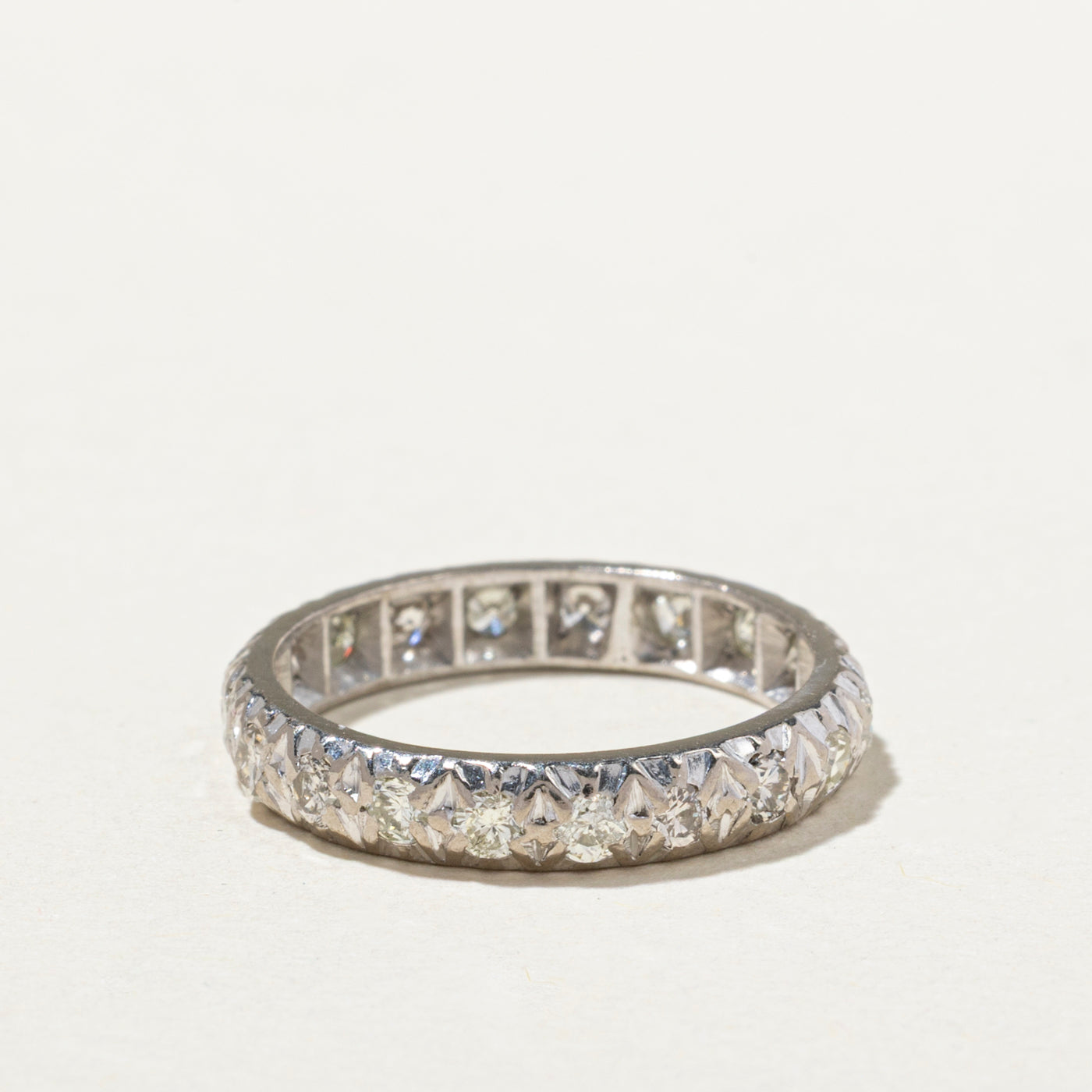 Eternity Diamond Wedding Band Ring - 0.90 Carat Total Weight (CTW) - Size 5.25 - Perfect for Anniversary Gifts, Engagement Rings & Bridal Jewelry