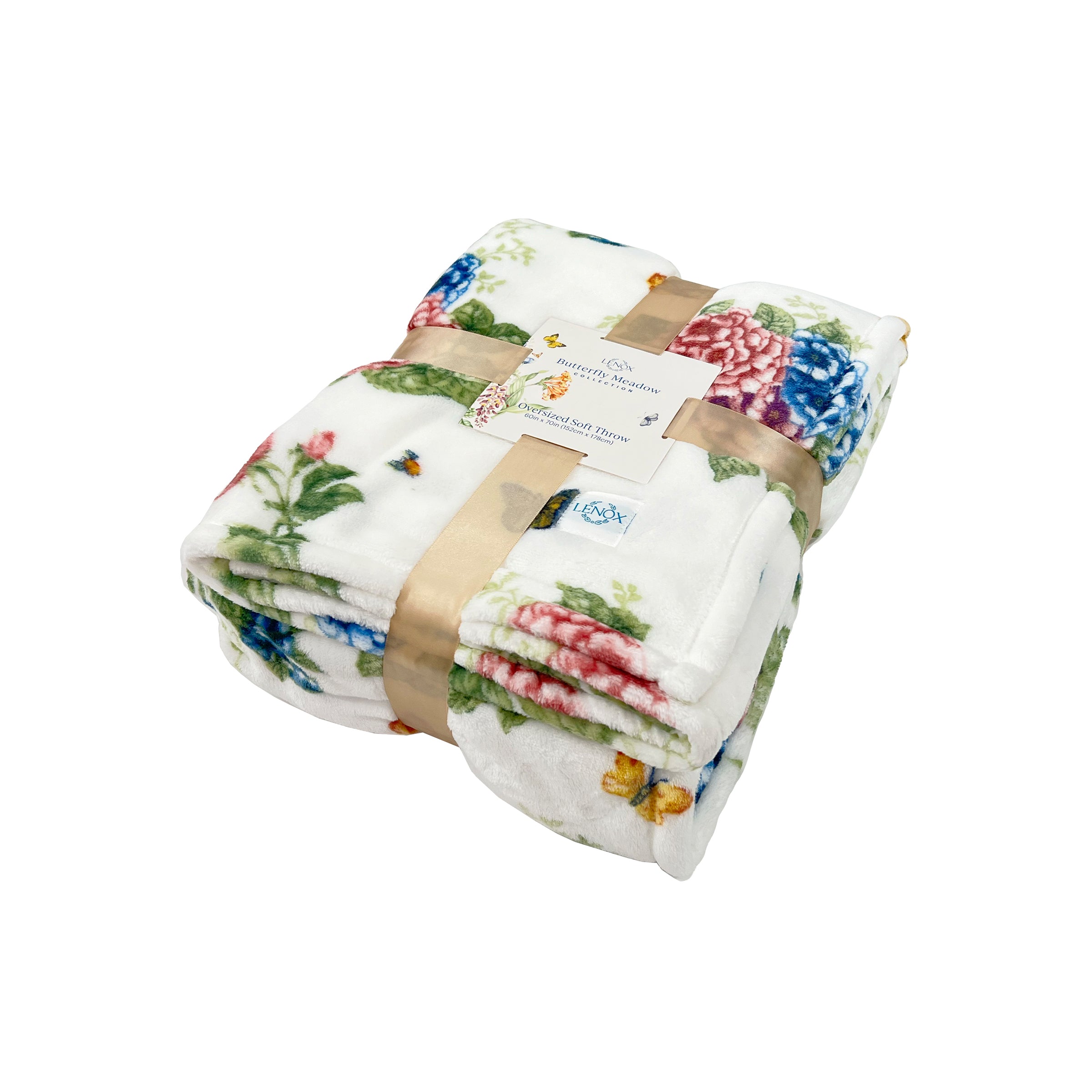 Butterfly Meadow Hydrangea Throw Blanket - Soft Floral Design Cozy Blanket for Couch, Bed & Outdoor Use - Perfect for Living Room Decor, Picnics and Gift Giving