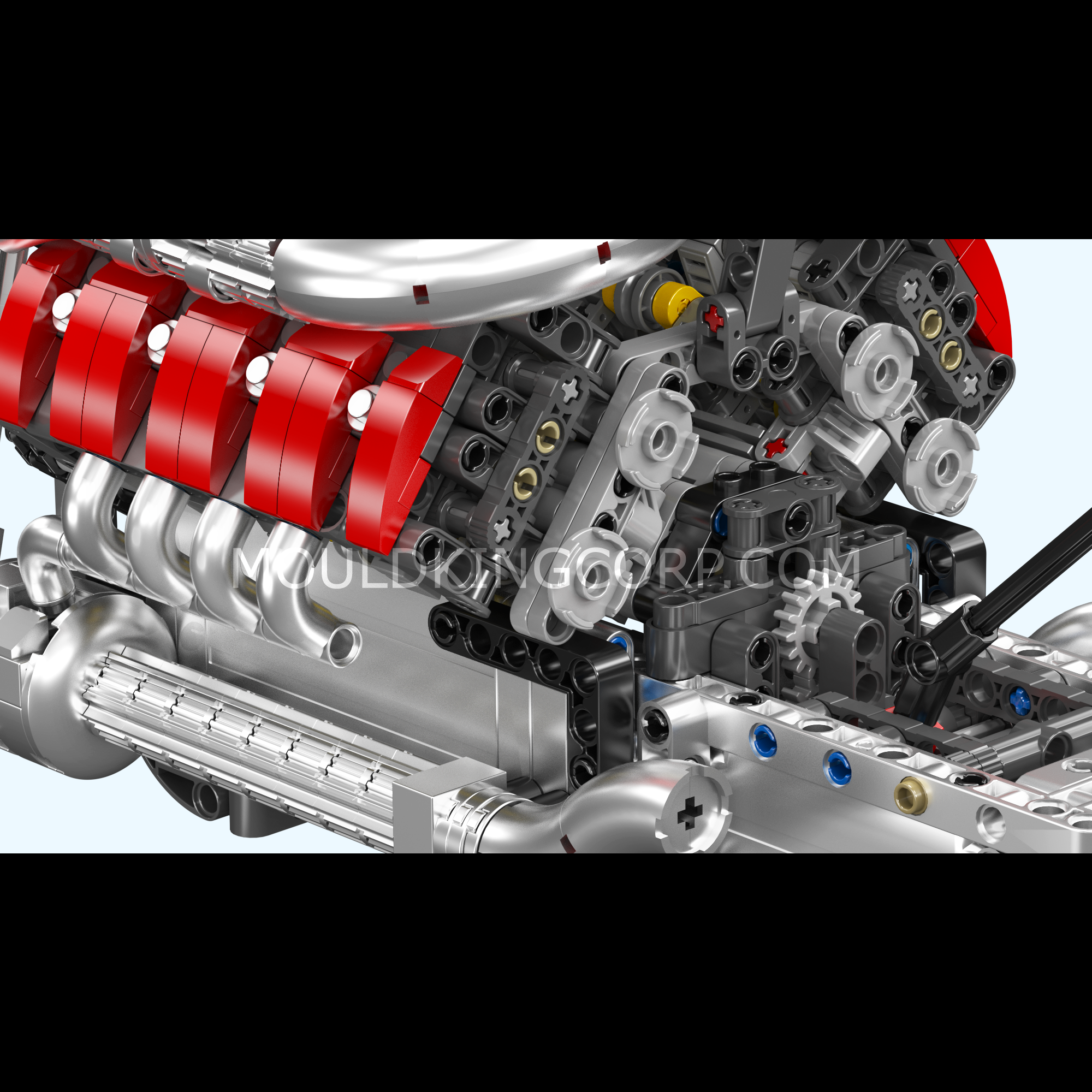 Mould King 10203 M Power V8 Engine & Gearbox Building Set - 1,169 Piece Model Car Kit for Adults & Teens | STEM Educational Toy, DIY Mechanical Engineering Project, Gift for Car Enthusiasts | Display, Learning & Hands-On Fun