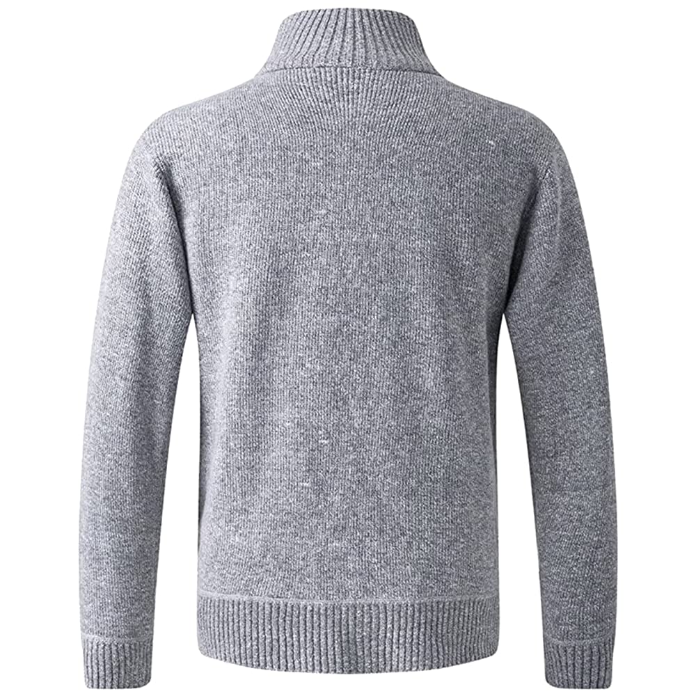 MSMSSE Men's Full Zip Knit Cardigan Sweater - Casual Warm Winter Pullover for Outdoor & Office Wear