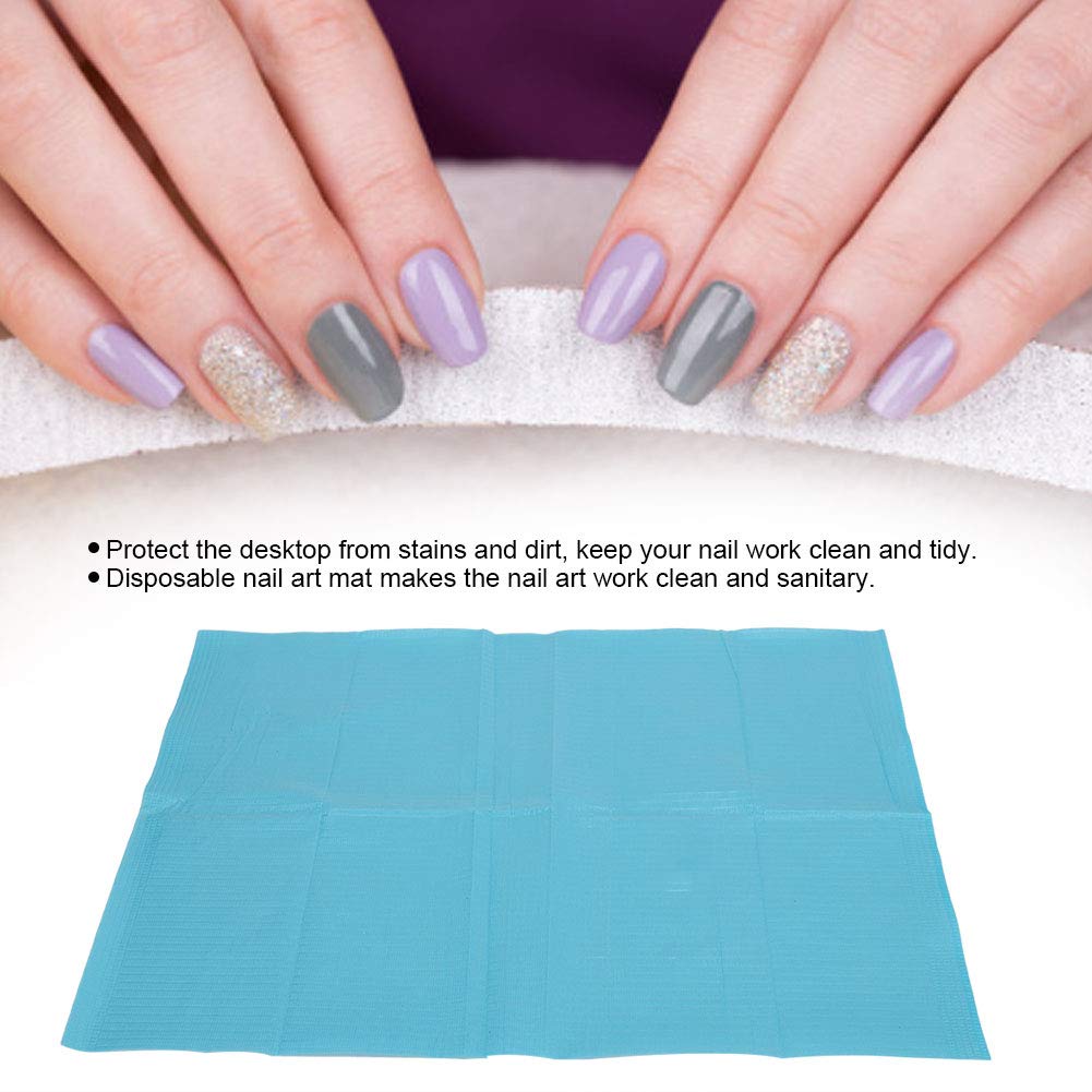 125 Pcs Disposable Waterproof Nail Art Table Mat - DIY Manicure Practice Pad for Salon & Home Use | Nail Care Accessories for Hand Pad Training & Beauty Enhancement