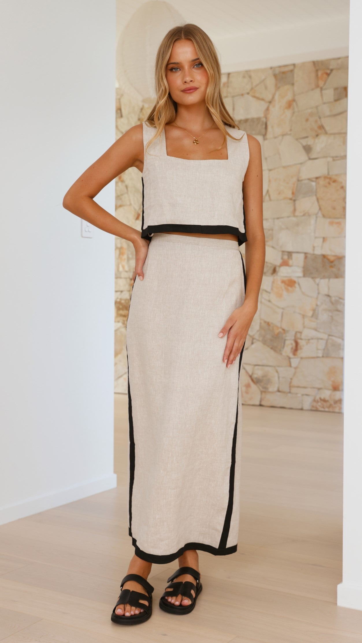 Arlette Maxi Skirt - Women's Flowy Long Boho Skirt in Natural Color | Perfect for Beach, Vacation & Summer Outfits