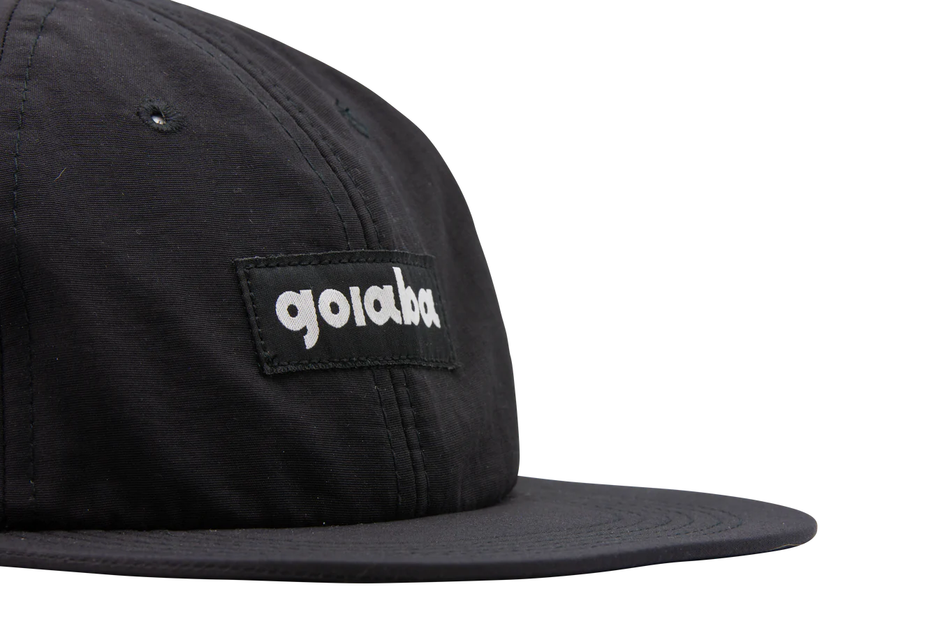 Goiaba E.C 6 Panel Nylon Baseball Cap - Black Unisex Adjustable Snapback Hat for Men & Women | Perfect for Outdoor Sports, Running, Hiking and Casual Wear