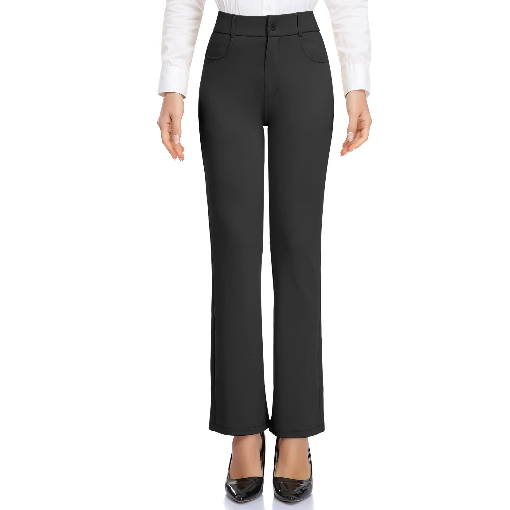 DAYOUNG Women's Stretch Work Pants - Business Casual Office Slacks with Pockets | Skinny Leg Yoga Dress Pants for Professional & Comfortable Workwear | Perfect for Office, Business Meetings & Daily Commute