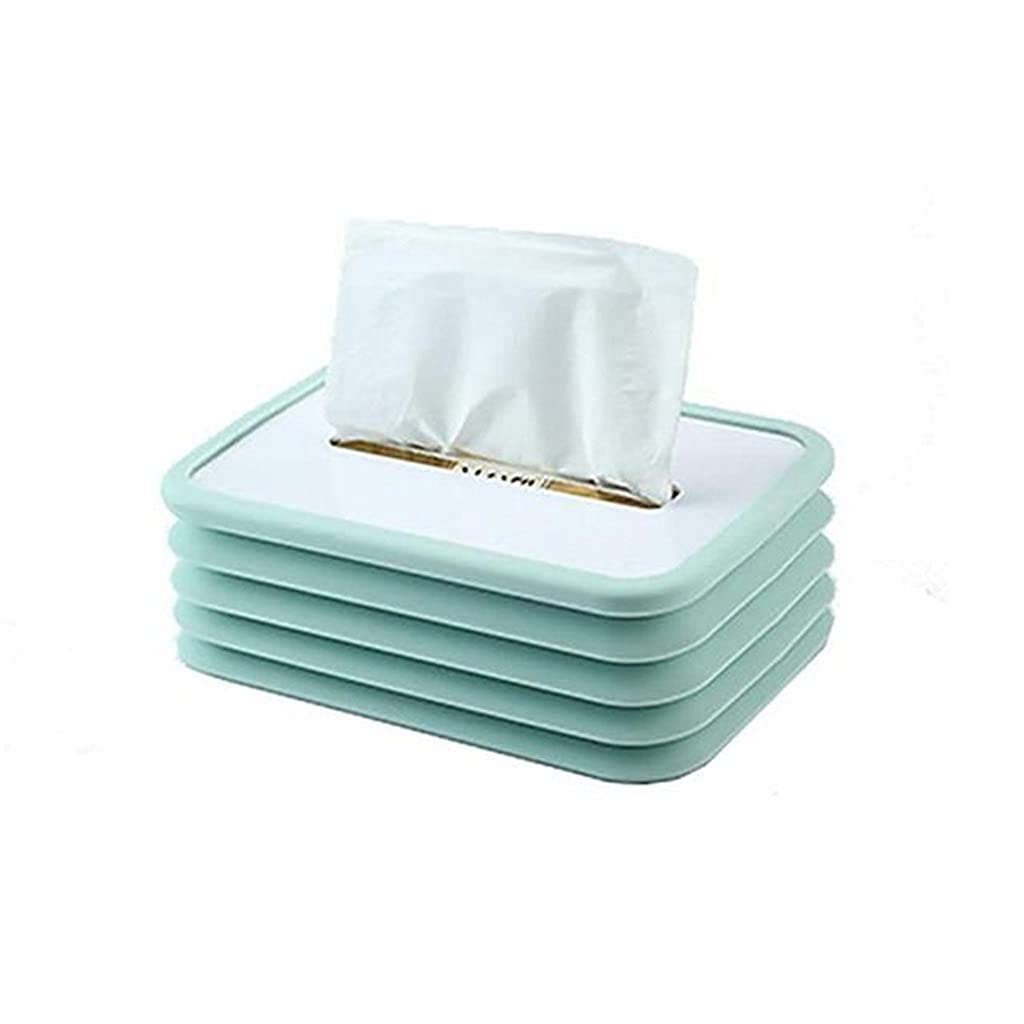 Foldable Silicone Tissue Box Holder - Retractable Multi-Functional Napkin Organizer for Bathroom, Kitchen, Bedroom & Office (Blue) | Space-Saving Storage Solution for Home & Workspace