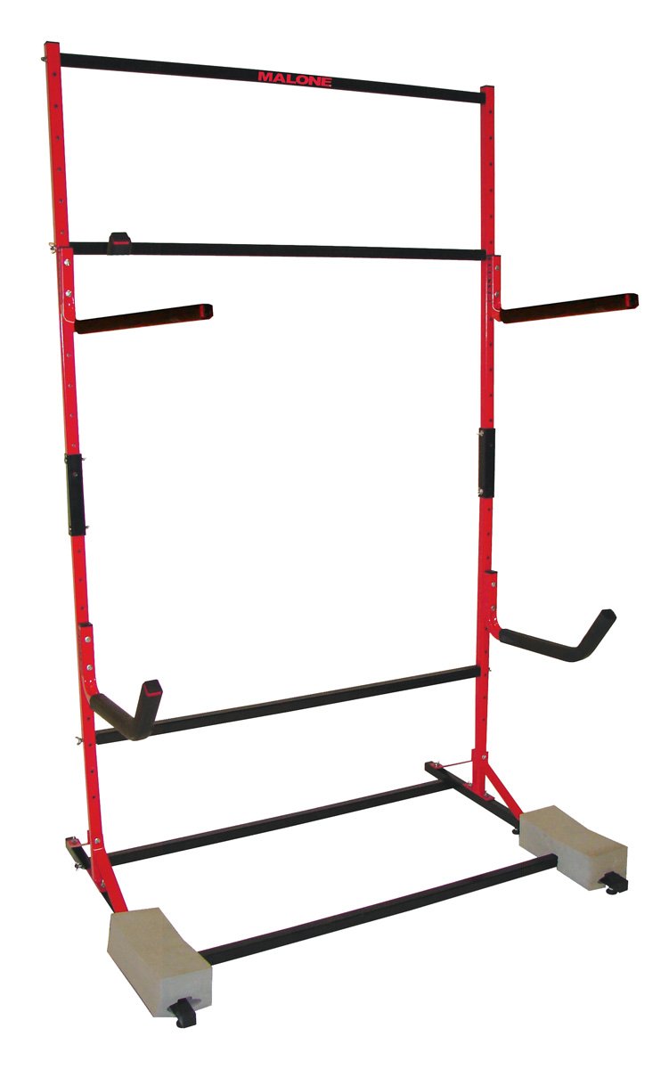 Malone 2 Kayak and 2 SUP Free Standing Storage Rack - Heavy Duty Kayak Stand for Secure Outdoor/Indoor Storage - Perfect for Garage, Backyard, or Dock Organization