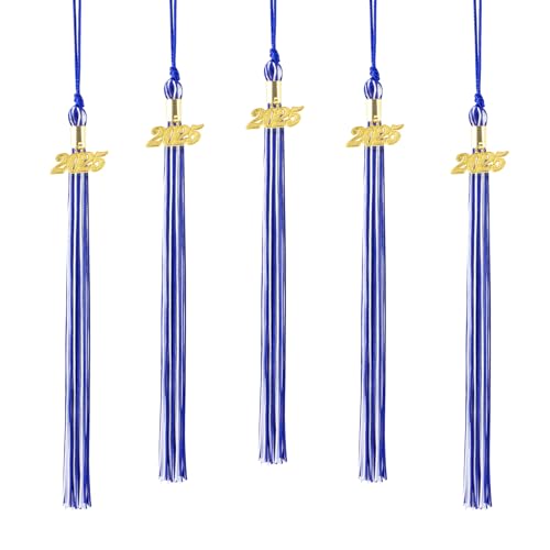 5pcs- 2025 Tassel Blue and White