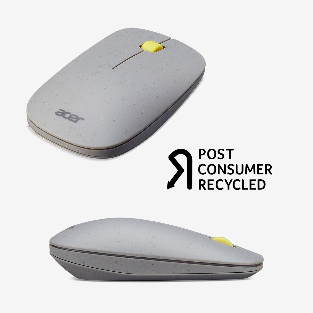 Acer Vero ECO PCR Recycled Plastic Wireless Mouse - Ergonomic & Eco-Friendly Computer Mouse for Office, Gaming, and Home Use