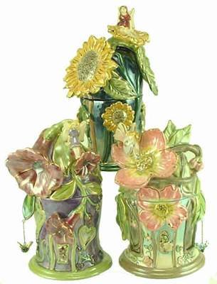 Courtney's Candles Collectors Set - 3 Fairy Flower Clayworks Fragrance Lamps for Home Decor, Aromatherapy & Gift Giving | Handmade Scented Candles for Relaxation, Bedroom & Living Room