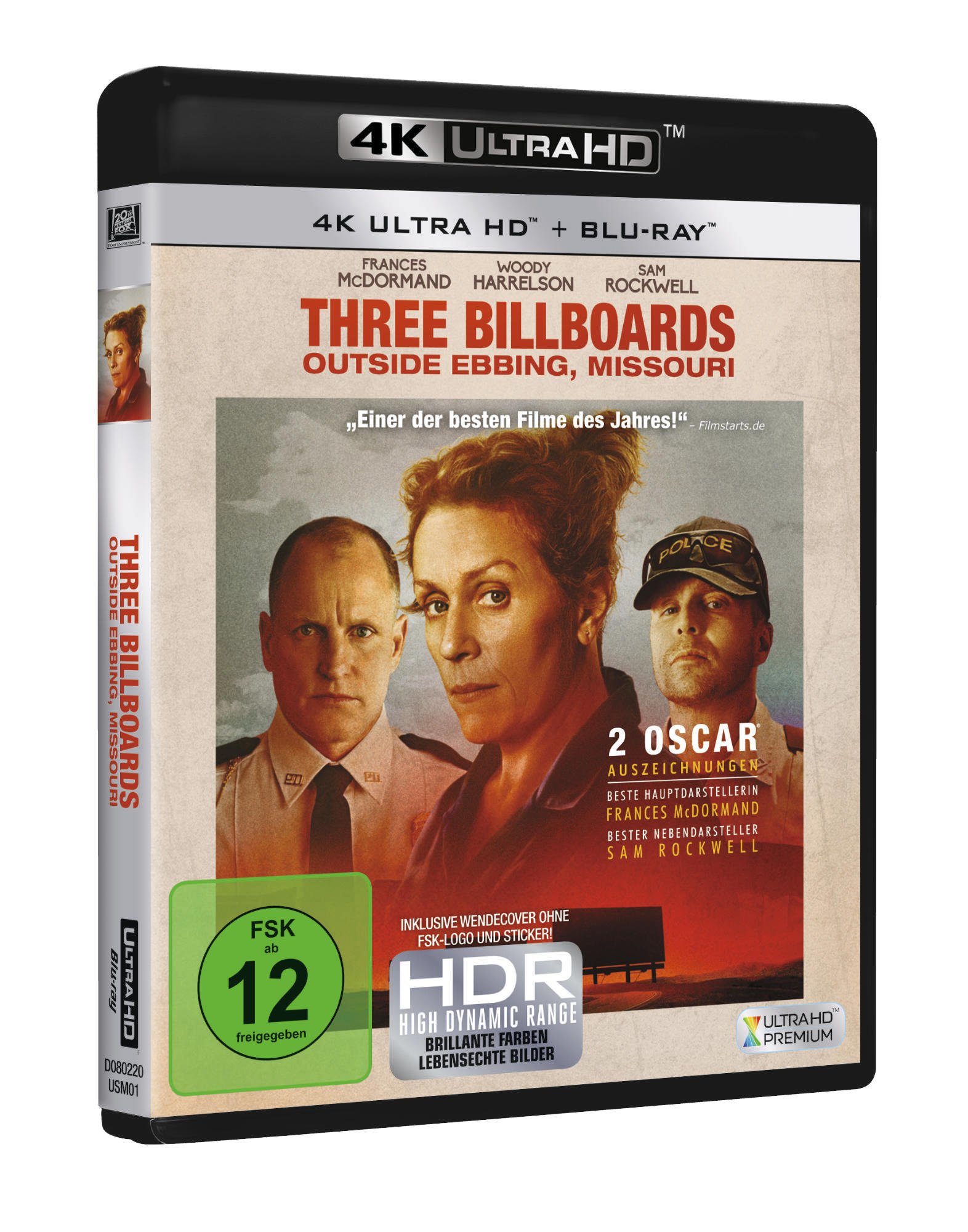 Three Billboards Outside Ebbing, Missouri (4K Ultra HD + Blu-Ray) [Import] - Award-Winning Drama Movie for Home Theater & Movie Night Entertainment