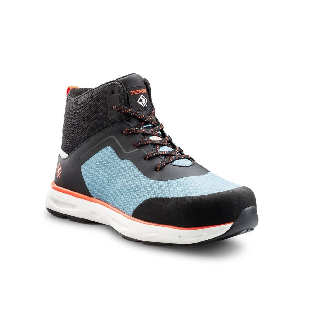 Terra Lites MID TR0A4NRTFR0 Composite Toe Athletic Work Shoes for Men & Women - Lightweight Safety Shoes with Slip Resistance, Blue/Red - Perfect for Construction, Warehouse, and Industrial Work Environments