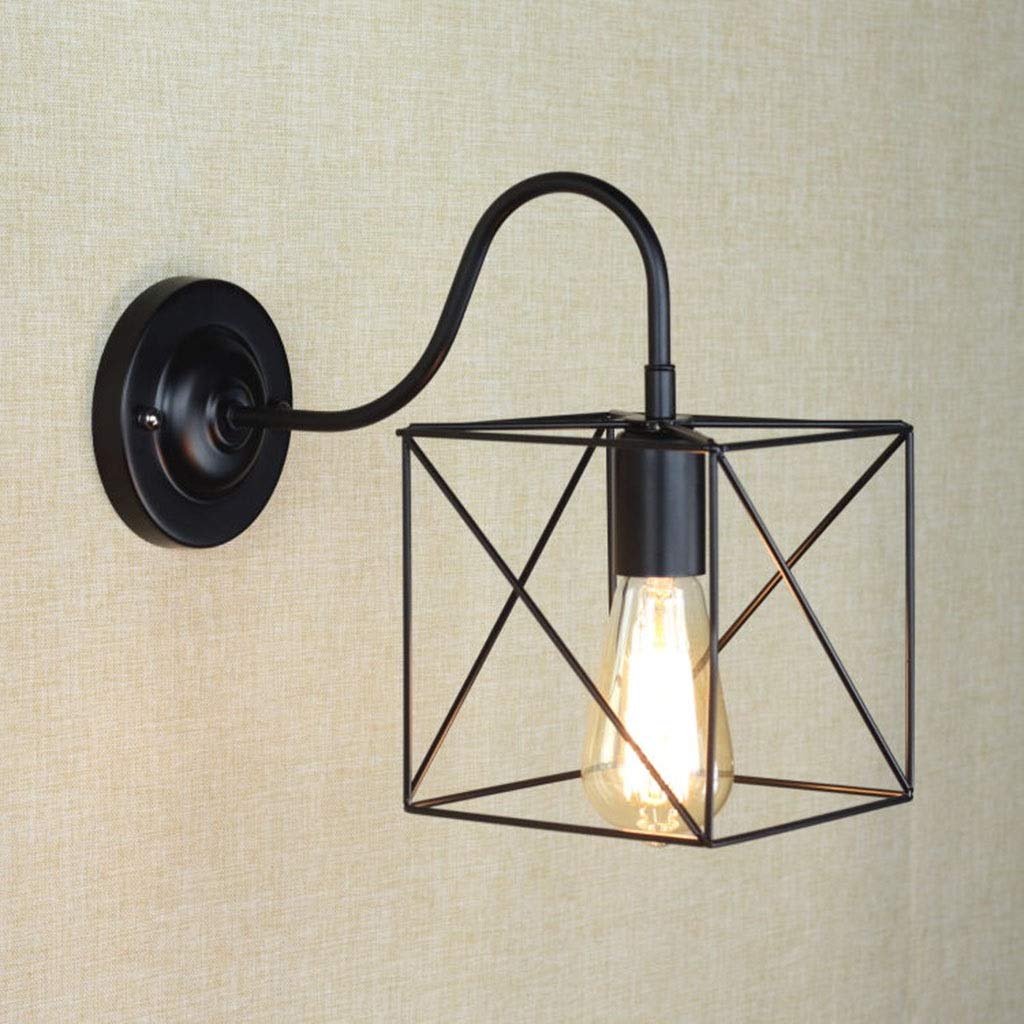Vintage Industrial Bathroom Vanity Light - Metal Wire Cage Wall Sconce with Edison Bulb - Perfect for Bathroom, Dressing Table, Mirror Cabinets, Vanity Table, Living Room & Porch Lighting