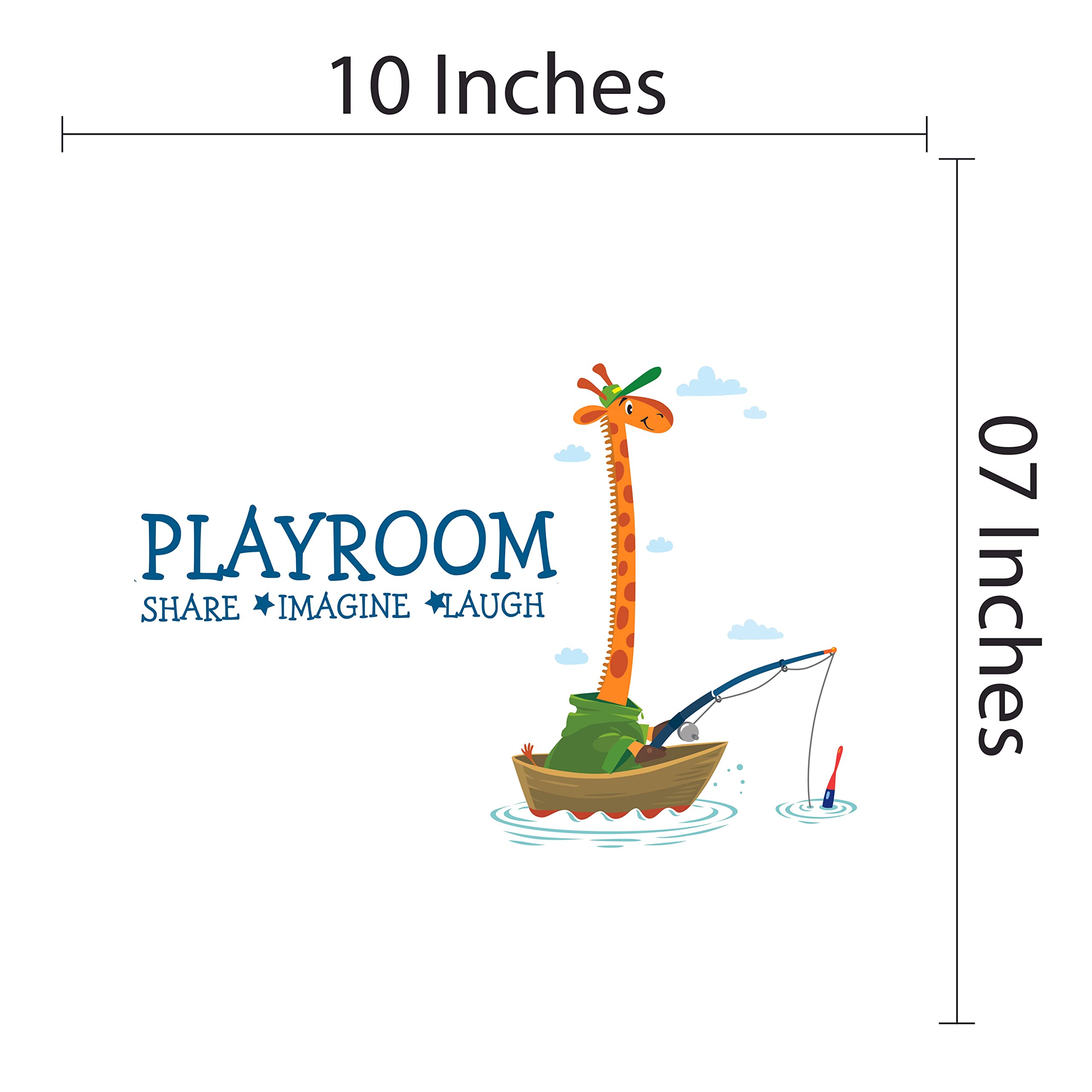 Cute Giraffe Vinyl Wall Decal - Removable Playroom & Nursery Wall Art Sticker - 10