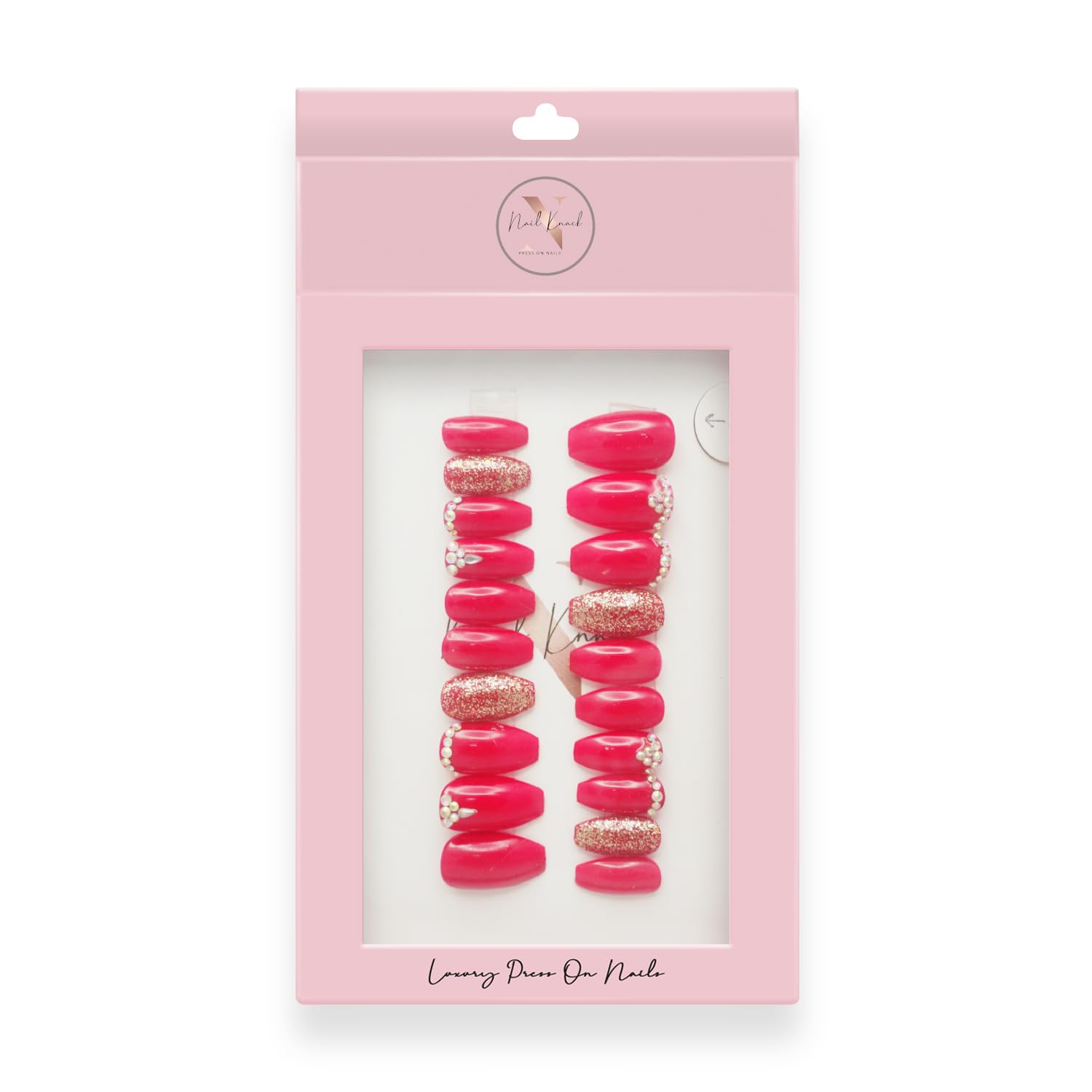 Premium Fake Press-On Nails - Indian Bride Set of 20 | Reusable Full Coverage UV Gel Coated Artificial Nails | Easy to Apply Stick-On Nail Extensions for Weddings, Parties & Special Occasions | Affordable & Time-Saving Manicure Solution for Both Hands