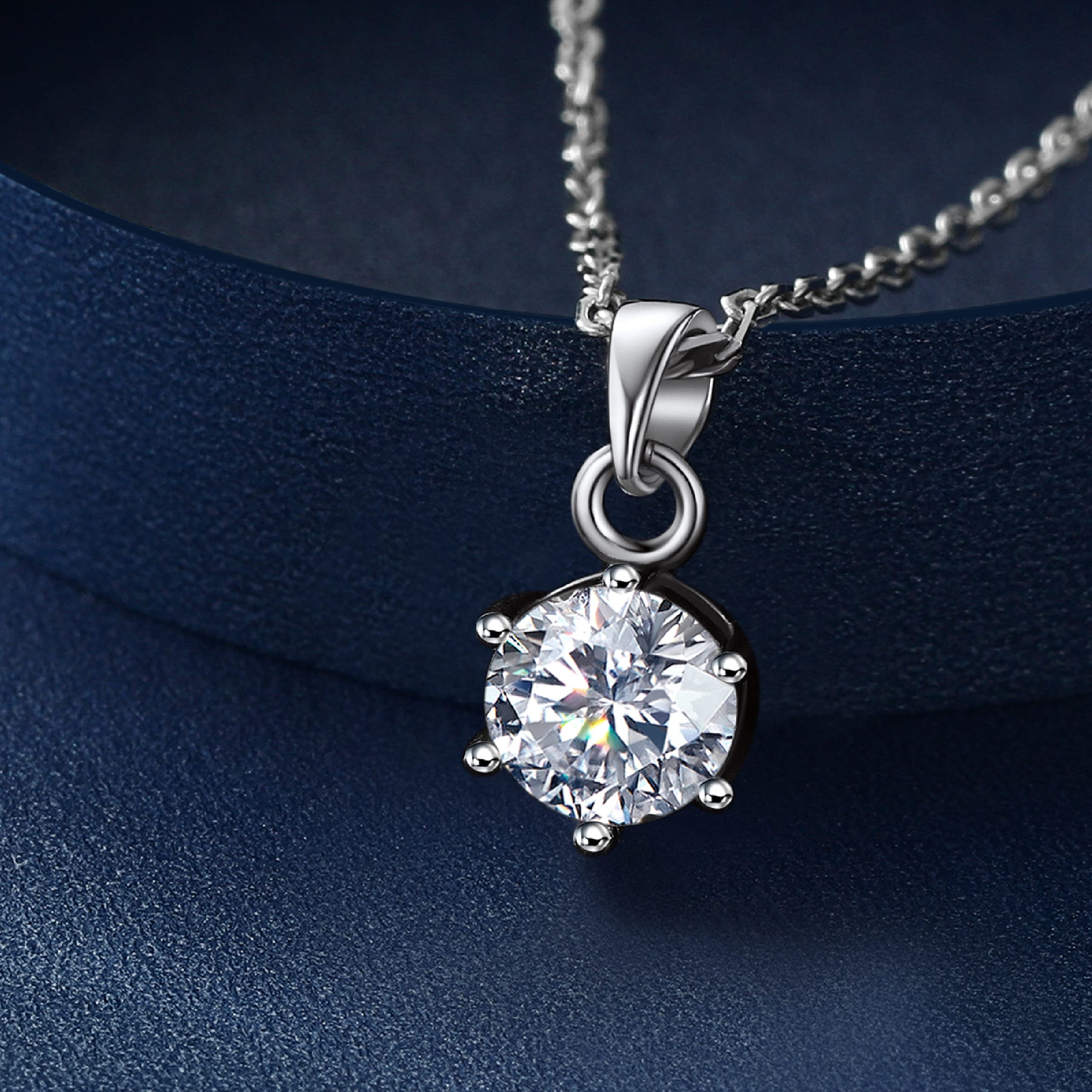 MomentWish 1/2 Carat Moissanite Necklace for Women - Lab Created Diamond Necklace in 925 Sterling Silver, Anniversary & Birthday Gift for Wife - Perfect for Christmas, Valentine's Day & Special Occasions
