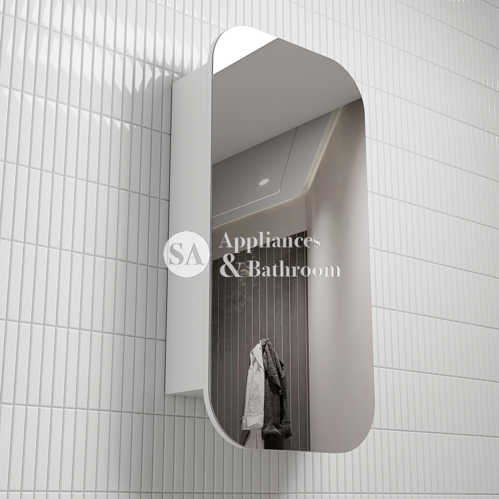 Aulic Vienna Matte White Shaving Cabinet - 17.7 x 35.4 Inch Wall Mounted Bathroom Mirror with Storage | Modern Medicine Cabinet for Shaving, Makeup & Bathroom Organization