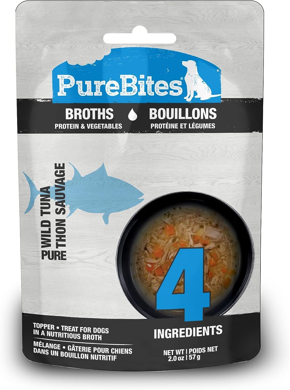 Aurora Grain-Free Dog Broth Variety Pack - 12 Pack (3 Chicken & Beef, 3 Chicken & Vegetables, 3 Tuna & Salmon, 3 Tuna & Vegetables) 2oz Each | Healthy Hydration for Dogs | Perfect for Travel, Training & Senior Dogs