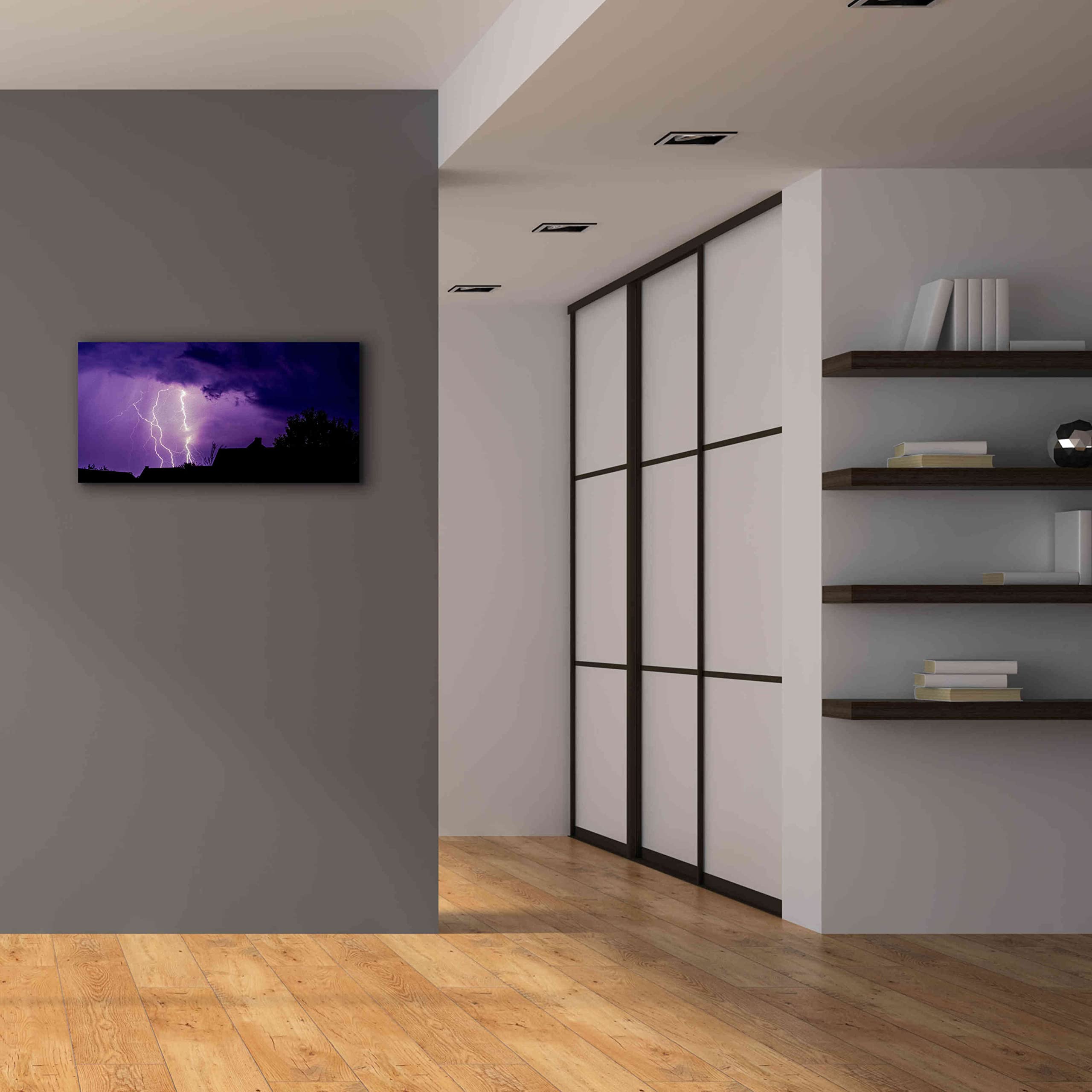 Epic Graffiti 'Amethyst Lightning' Giclee Canvas Wall Art Print - 40x20 Inches - Modern Abstract Street Art for Living Room, Bedroom & Office Decor