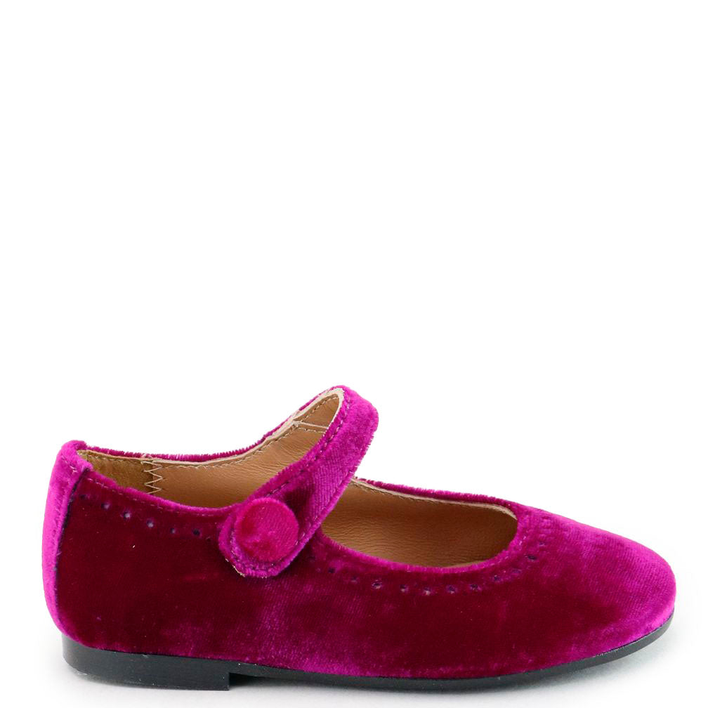 Fuchsia Velvet Mary Jane Shoes for Women - Comfortable & Stylish Ballet Flats for Work, Parties & Casual Wear