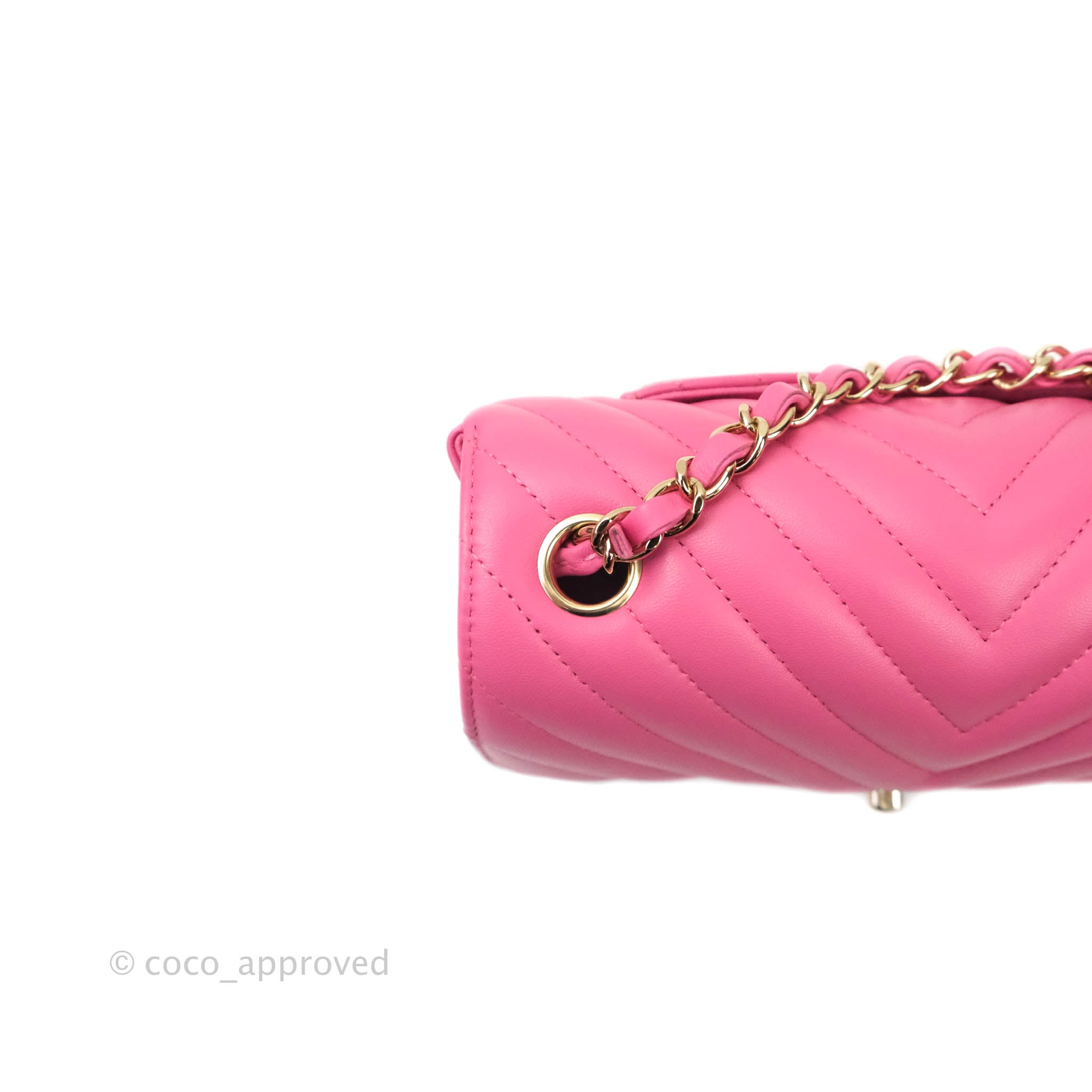 Chanel Chevron Mini Rectangular Lambskin Flap Bag in Pink with Gold Hardware - Perfect for Evening Events & Luxury Fashion Accessories