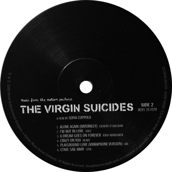 The Virgin Suicides Original Motion Picture Soundtrack LP Vinyl Record - Limited Edition RSD Exclusive, Near Mint (NM/M) - Perfect for Movie Lovers & Vinyl Collectors