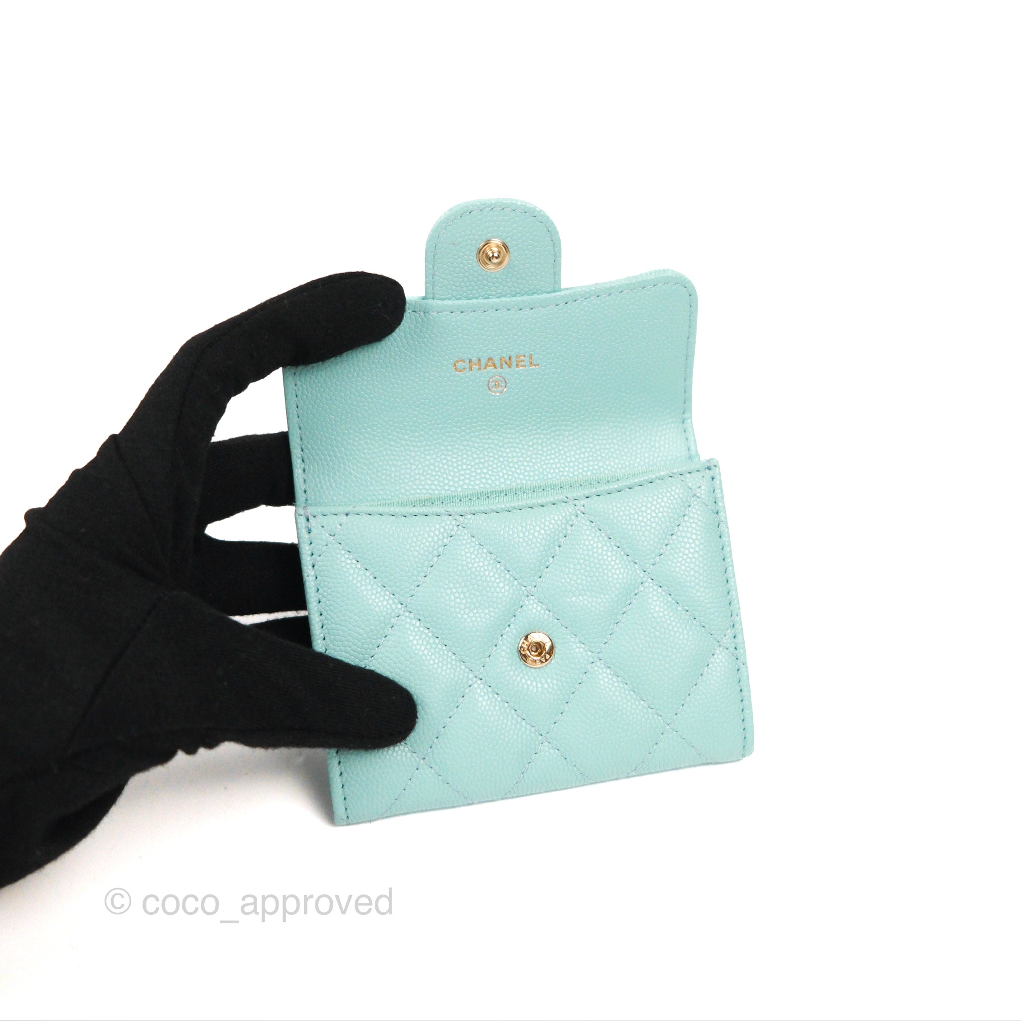 Chanel Classic Flap Coin Purse in Tiffany Blue Caviar Leather with Silver Hardware - Perfect for Everyday Use & Luxury Gift Giving