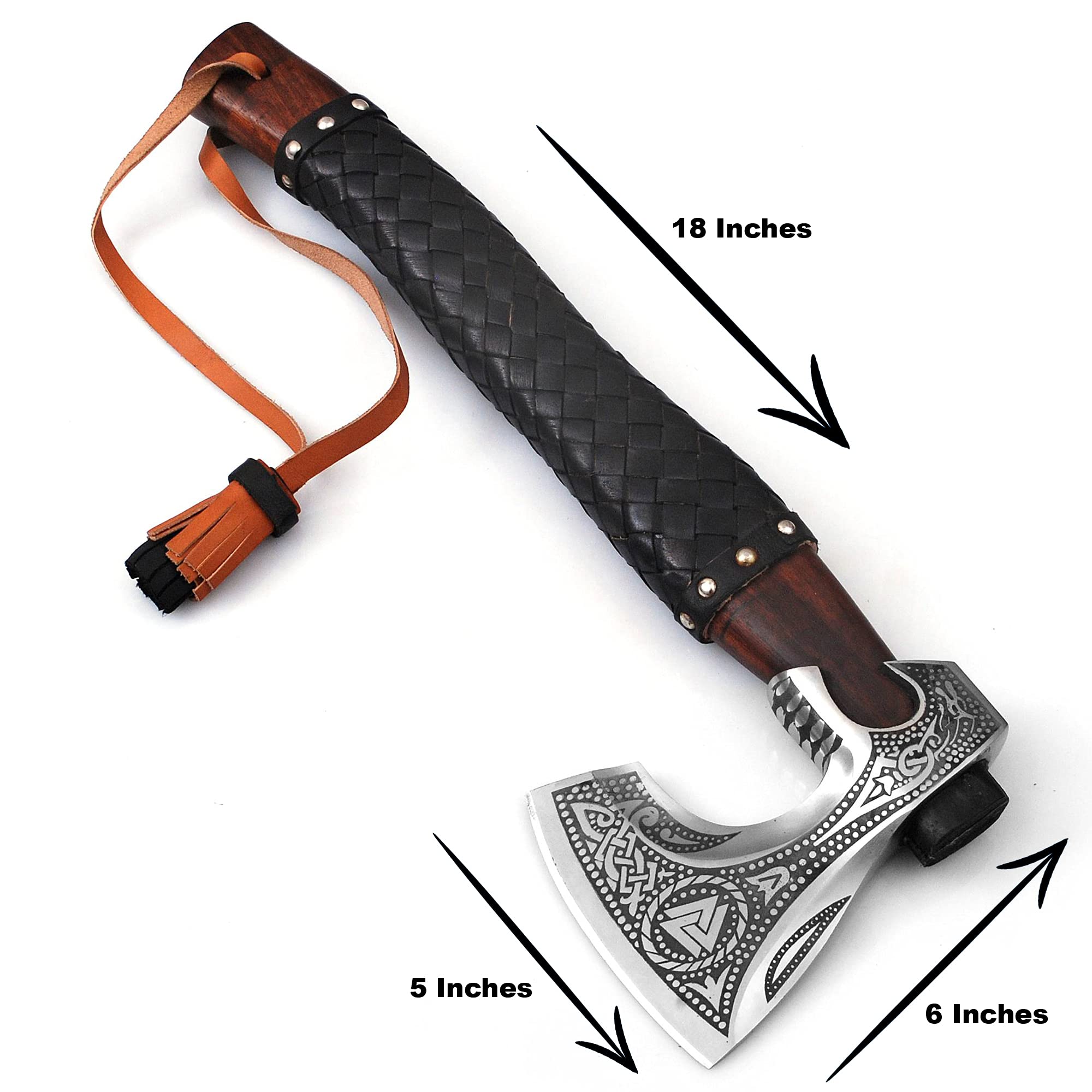 Premium Viking Axe - Handcrafted Bearded Camping & Hunting Axe with Engraved Blade & Rosewood Handle (ARSAXE09) - Perfect for Outdoor Adventures, Bushcraft & Wood Carving