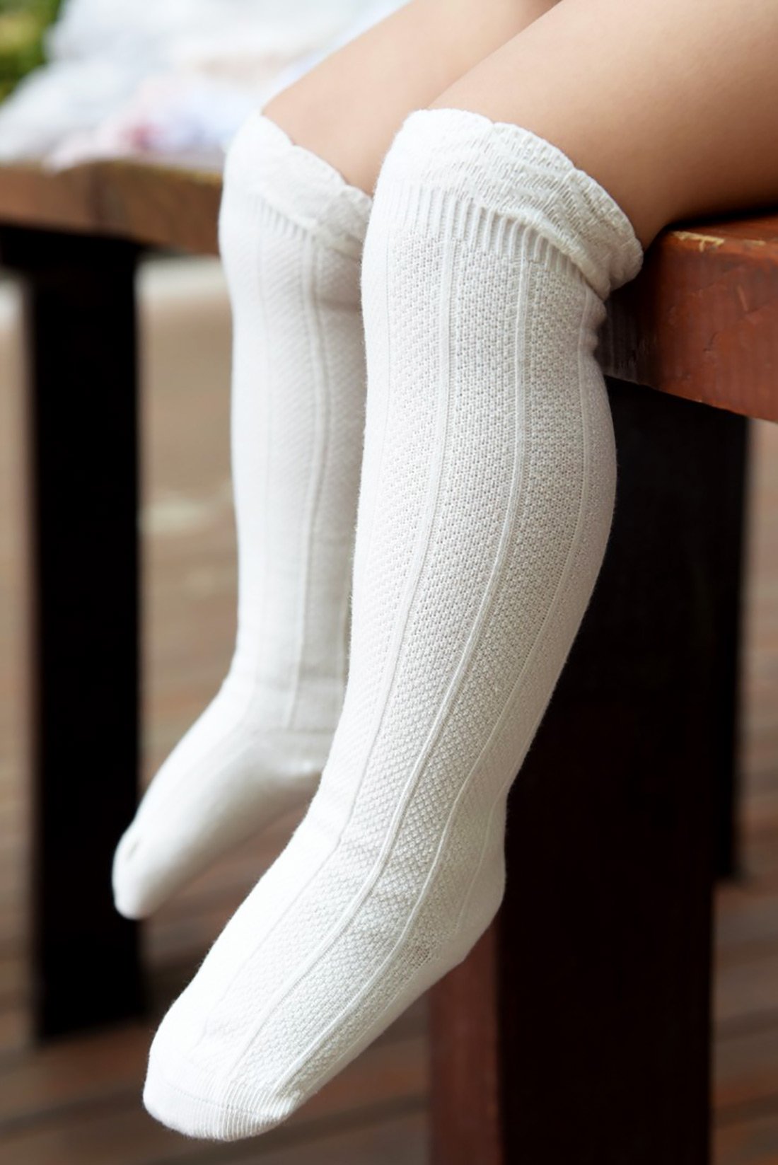 Happy Cherry Knee High Socks for Baby Girls - 3 Pack Cute Long Tube Ruffled Socks with Warm Stockings - Perfect for Winter Outfits, Photoshoots & Special Occasions