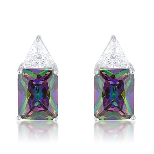 Classic Mystic Cubic Zirconia Sterling Silver Stud Earrings for Women | Elegant Everyday Jewelry Gift for Her | Perfect for Work, Date Night & Special Occasions