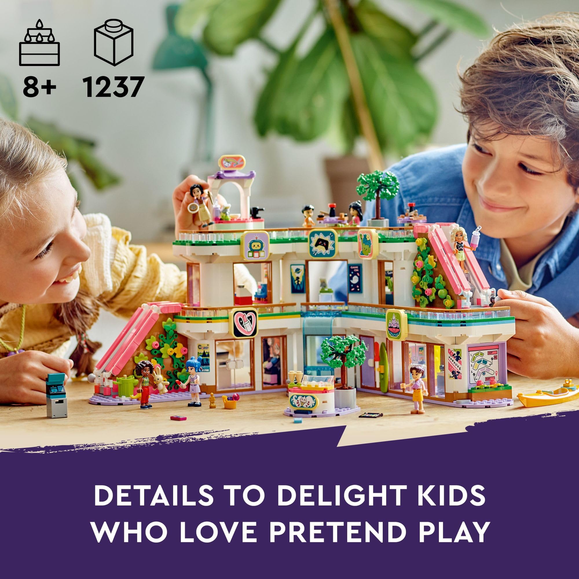 LEGO Friends Heartlake City Shopping Mall Building Kit with Mini-Doll Accessories - Creative Construction Toy for Kids Ages 8+ to Develop Social Skills - Perfect Gift for Boys & Girls - Play Together & Build Imagination - 42604 | Birthday, Christmas & Role-Playing Fun