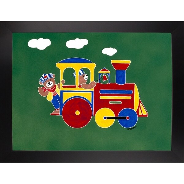 BearRy Happy Conductors SHERAS68808 Print 21x28.25 by Shelly Rasche - Vibrant Wall Art for Kids Room, Nursery Decor & Playroom Decoration