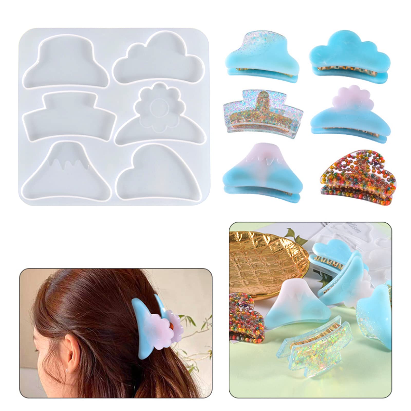 Shark Hair Clip Resin Silicone Mold - DIY Epoxy Resin Hairpin, Keychain, Bookmark & Pendant Craft Kit for Jewelry Making - Perfect for Beach Party, Summer Accessories & Gifts