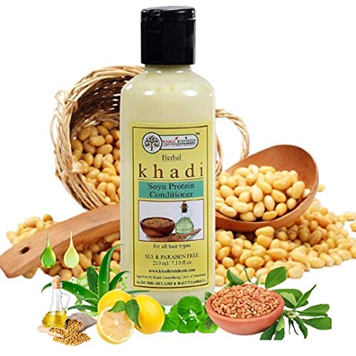 Khadi Rishikesh Ayurvedic Soya Protein Hair Conditioner for Shine & Protection | Reduces Hair Fall | Strengthens & Smooths Hair | SLS & Paraben Free (210ml) - Perfect for Daily Hair Care for Women & Men