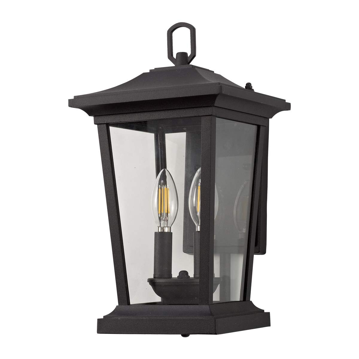 Outdoor Wall Lantern - Waterproof Exterior Wall Sconce Light Fixture with Clear Glass, Black Anti-Rust Porch Lighting for Patio, Garden & Entryway