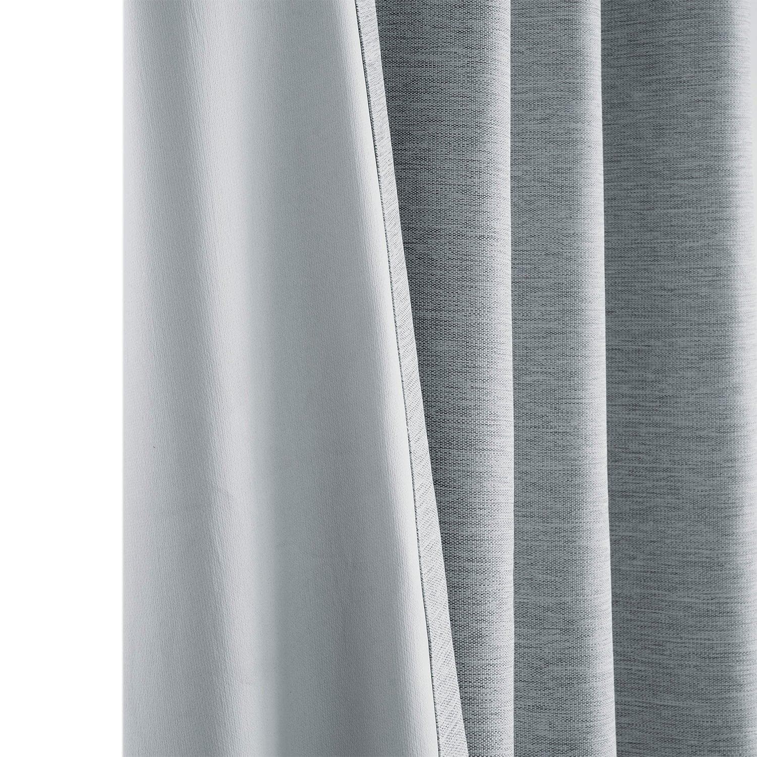 Gulf Blue Textured Bellino Blackout Curtains for Bedroom - Thermal Insulated Noise Reducing Window Drapes for Living Room & Nursery