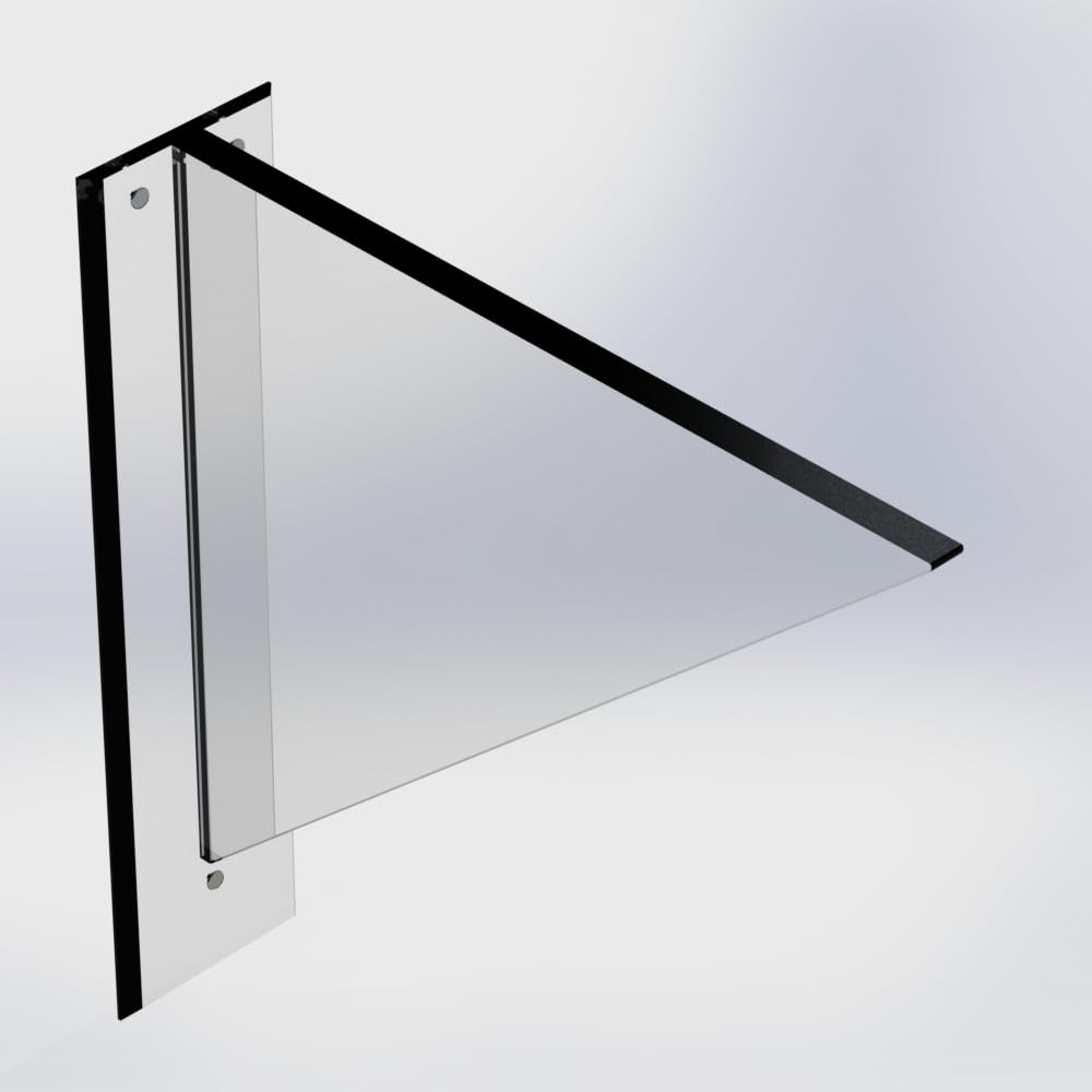 Clear Acrylic Shelf Support - 12 Inch Flush Mount No Lip Bracket - Pair for Floating Shelves, Bathroom & Kitchen Storage