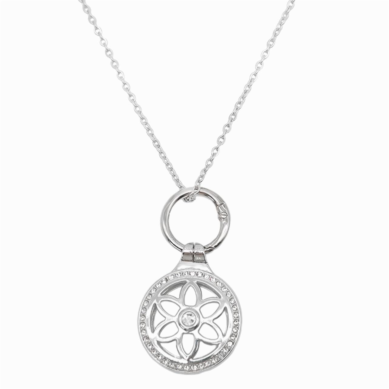 Airtag Necklace for Women & Men - Silver GPS Tracker Jewelry for Travel & Safety