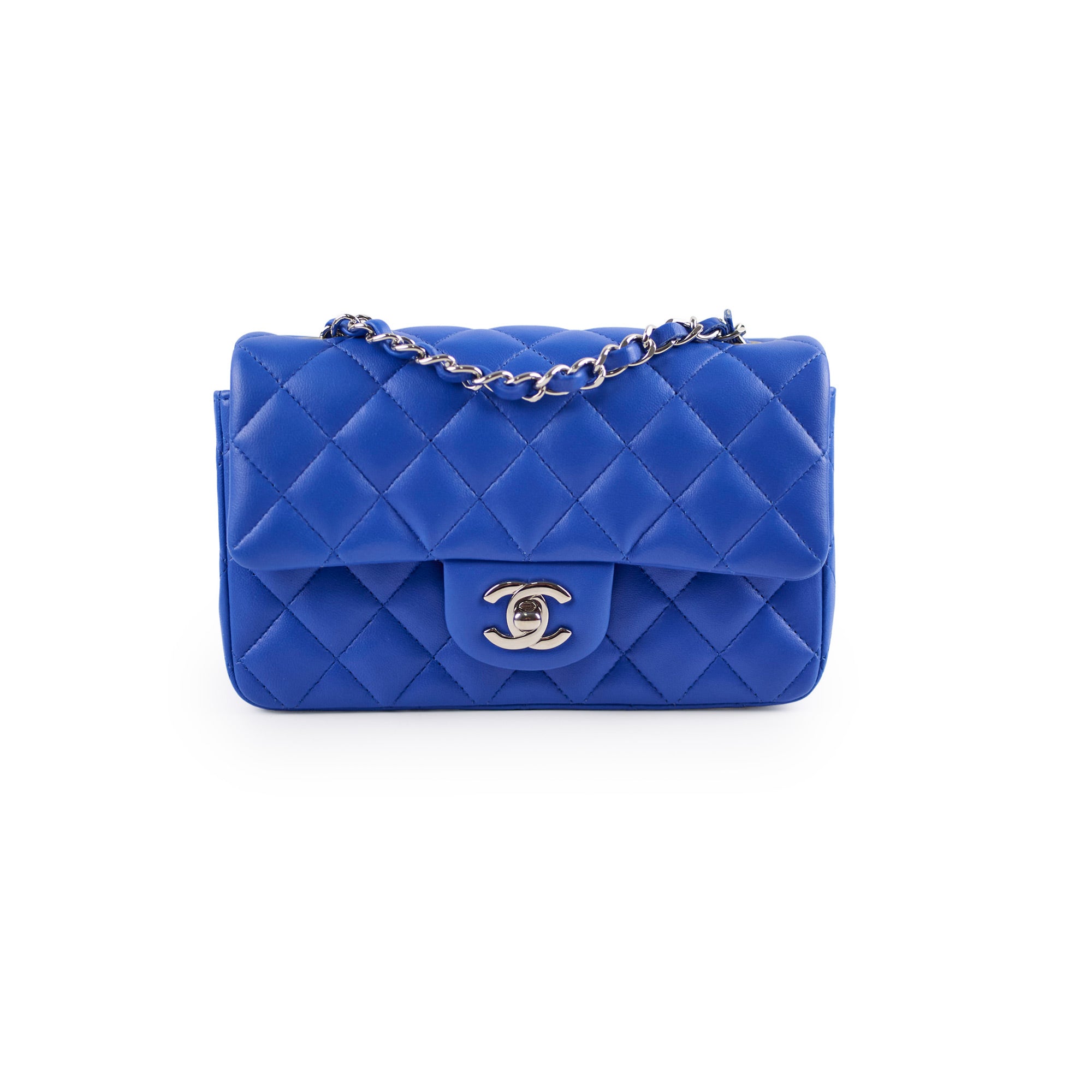 Chanel Mini Rectangular Flap Bag in Blue - 27 Series | Luxury Designer Crossbody Bag for Women | Perfect for Evening Parties, Date Nights & Special Occasions