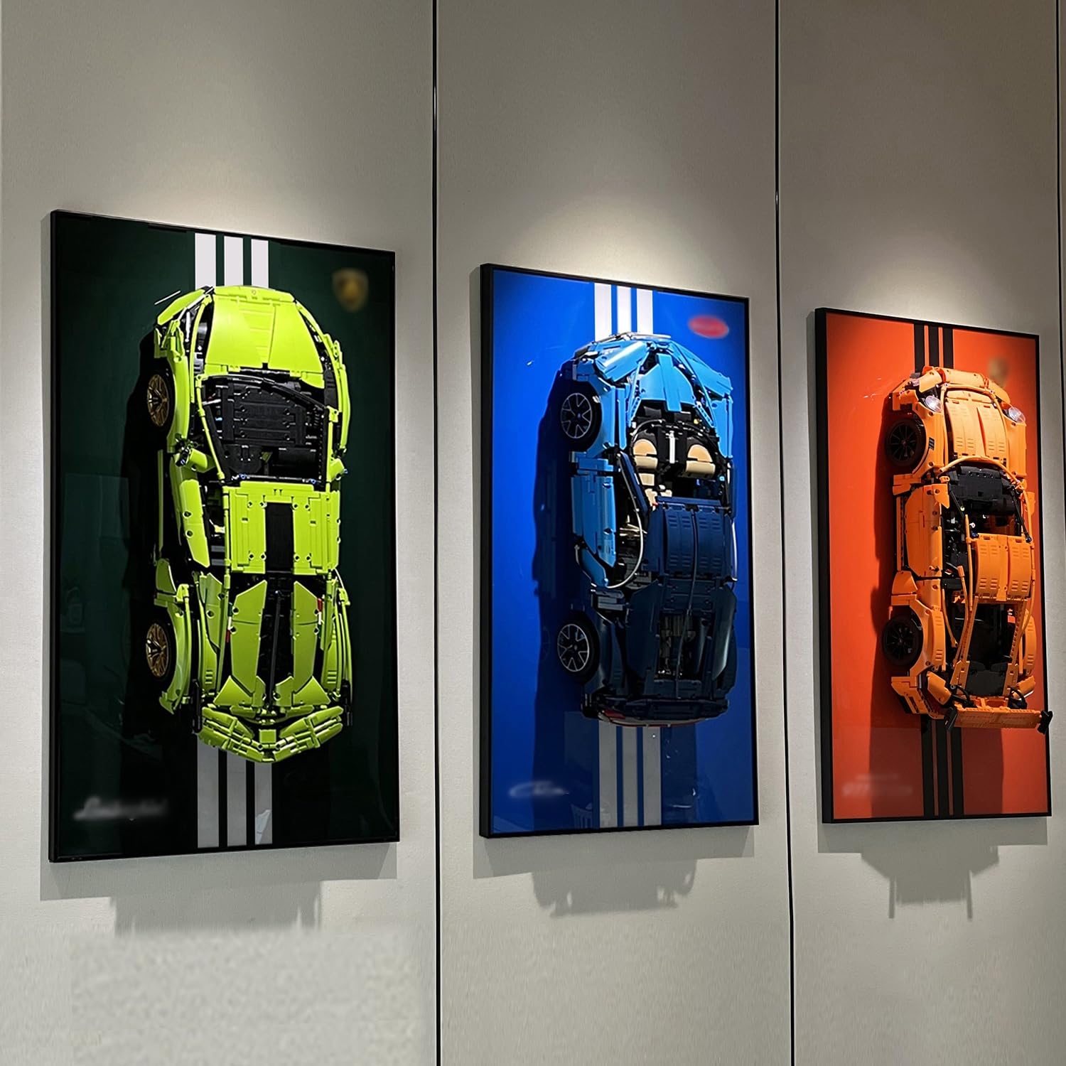 iLuane Lego Technic Bugatti Chiron 42083 Display Wallboard - Wall Mount for Race Car Building Kit, Adult Collectible Showcase, Home & Office Decor (No Car Included) - Perfect for Showcasing Your Lego Models in Living Rooms, Game Rooms or Offices