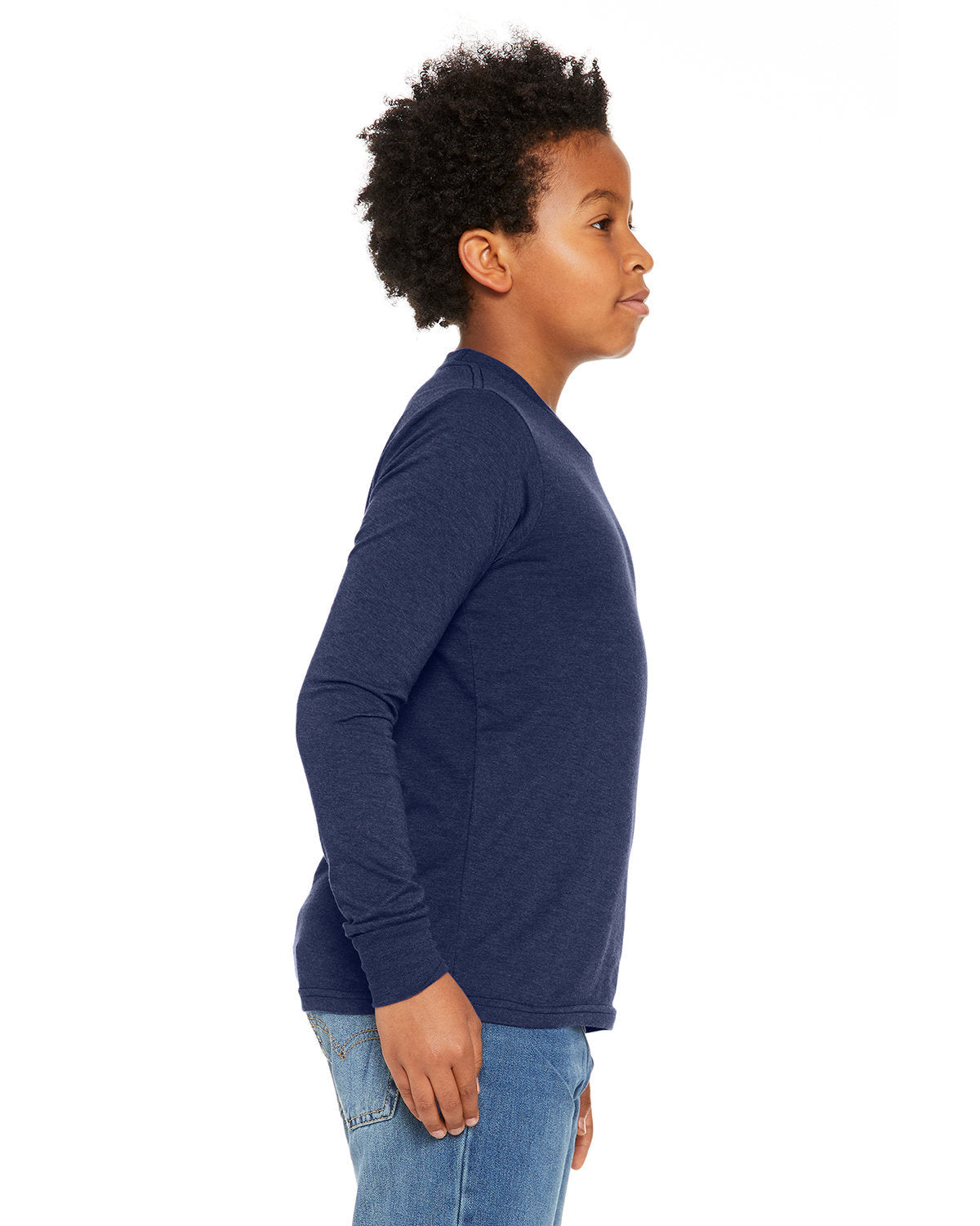 Bella + Canvas 3513Y Youth Triblend Long Sleeve T-Shirt - Soft Comfortable Cotton Blend Tee for Kids & Teens - Perfect for School, Sports & Everyday Wear