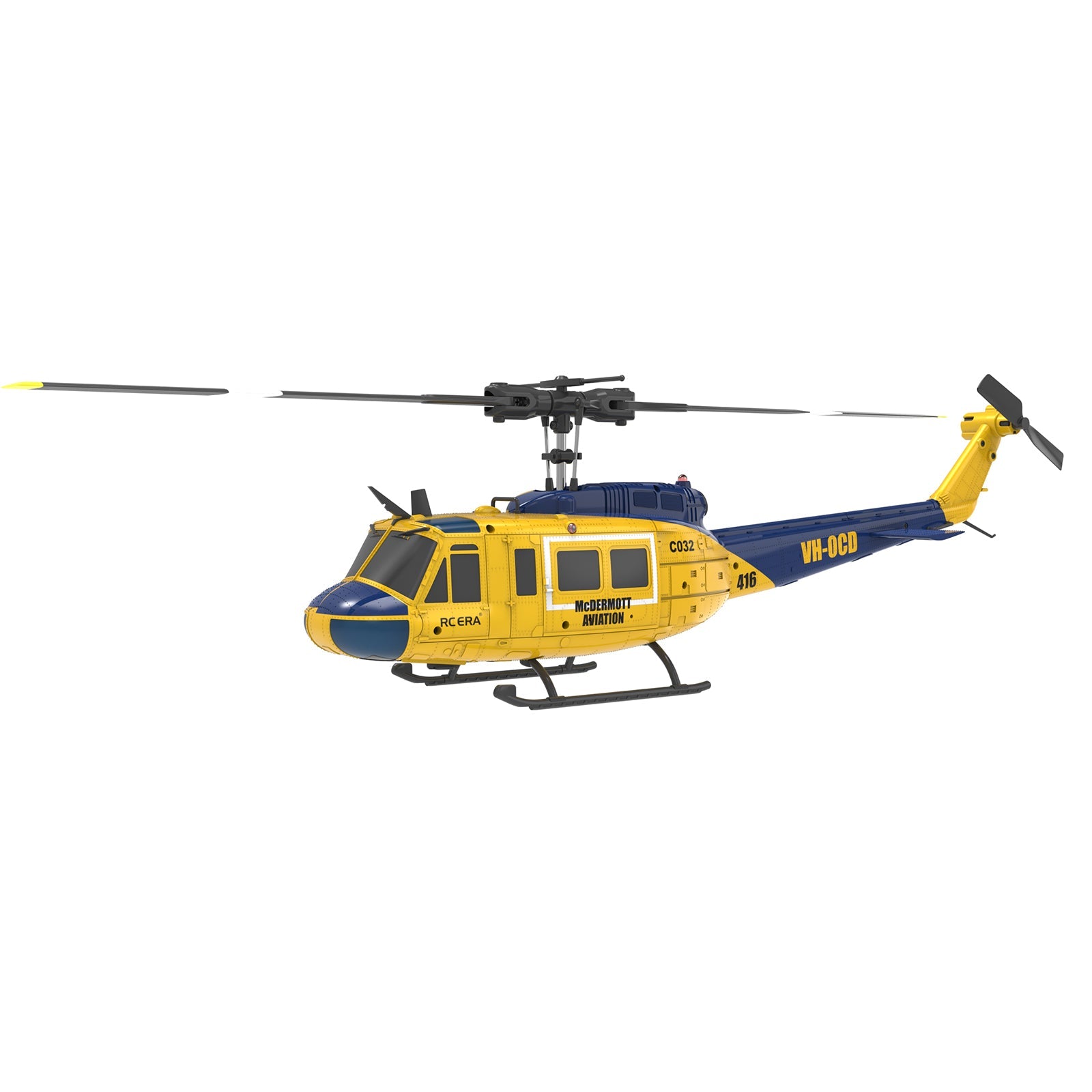 RC ERA C032 UH-1 Huey 6 Channel Brushless RC Helicopter with Gyro - 3D Flight Capable - Remote Control Helicopter for Adults & Hobbyists - Perfect for Outdoor Flying, Aerial Photography & RC Enthusiasts
