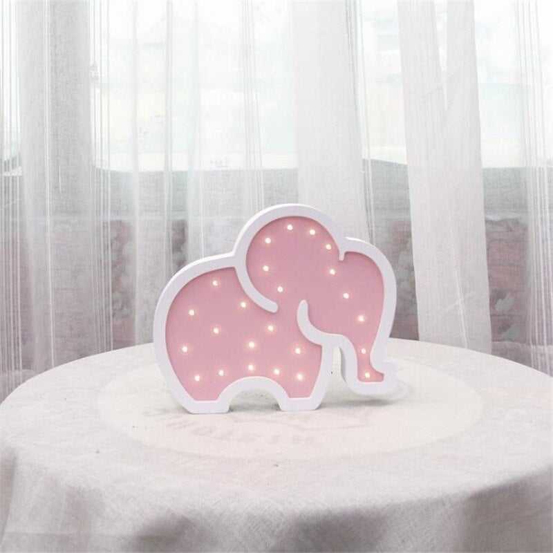 Wooden Baby Elephant LED Night Light - Cute Nursery Lamp for Kids' Bedroom, Perfect for Bedtime Stories & Nighttime Comfort
