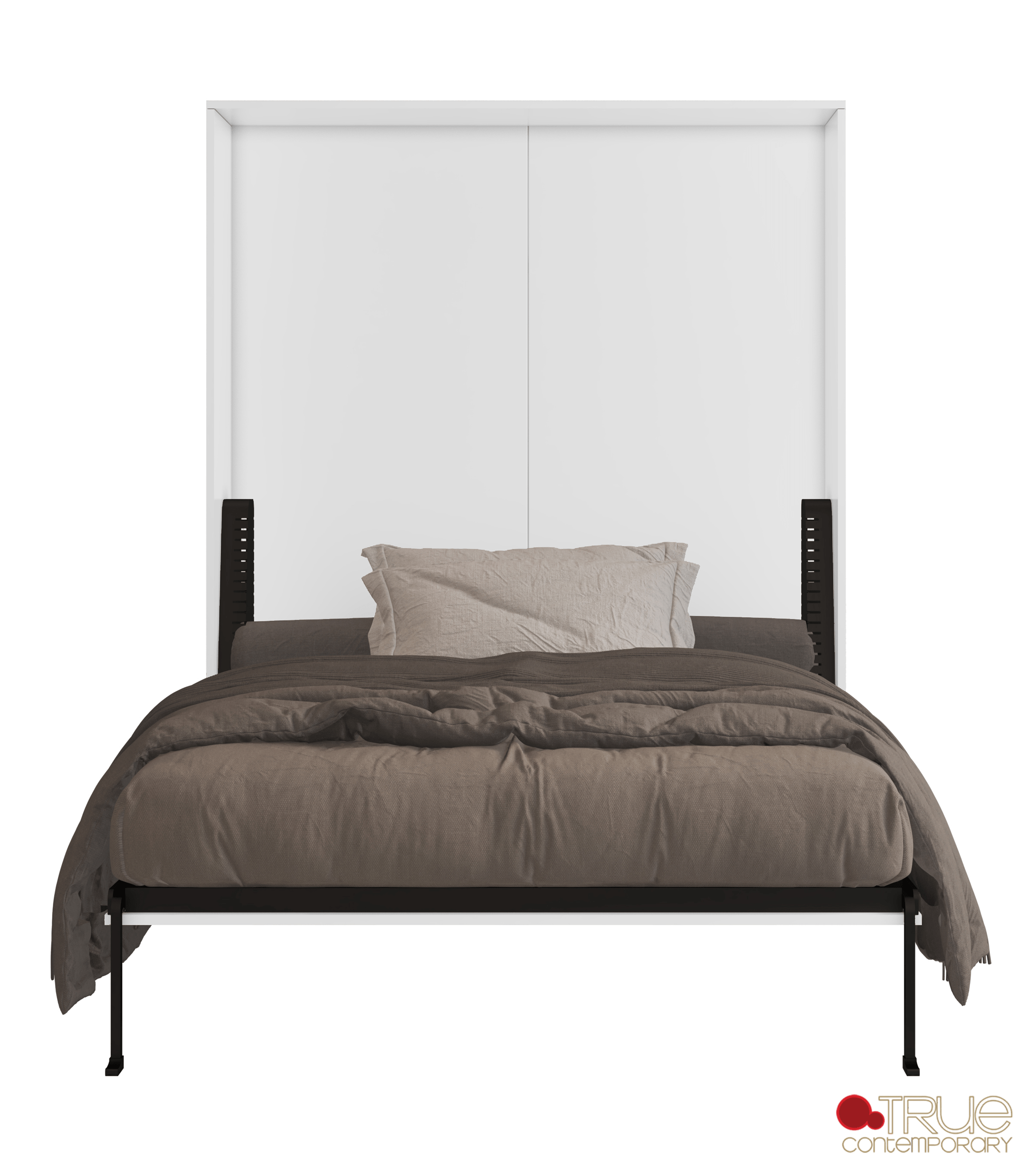 Wallie White Vertical Murphy Wall Pull Down Bed - Space Saving Foldable Bed for Small Rooms, Apartments & Guest Rooms - Available in Twin, Full & Queen Sizes - Perfect for Studio Apartments, Home Offices & Vacation Homes