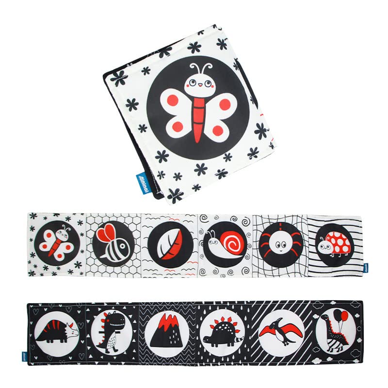 High Contrast Black & White Baby Book - Sensory Toys for Newborns 0-3 Months | Tummy Time & Early Learning Soft Book for Infant Development | Perfect for Visual Stimulation & Brain Growth